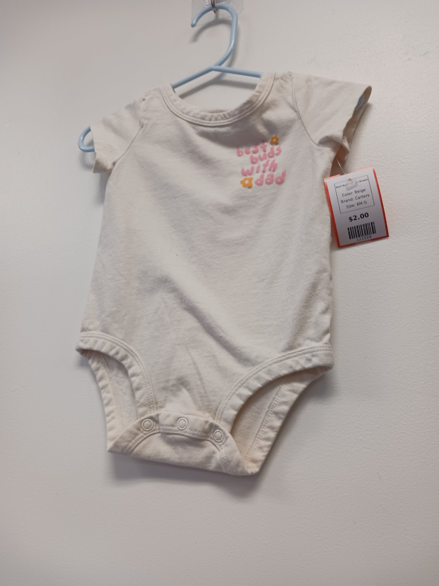 Beige Carters Best Buds w/Dad Onesie, 6M G