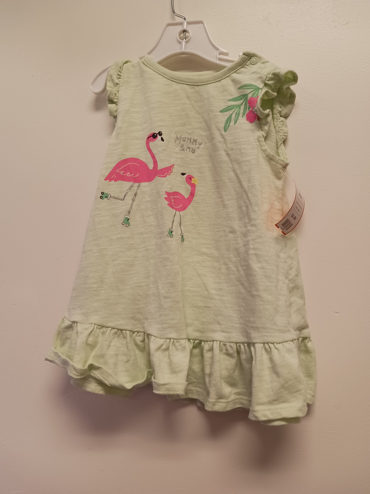 Green/Pink Flamingo Garanimals Dress, 18M G