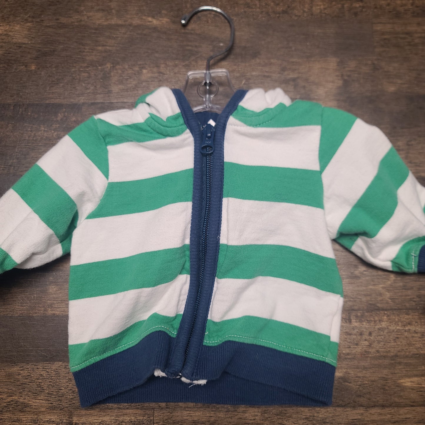 Green/White Striped Old Navy Jacket, NB B