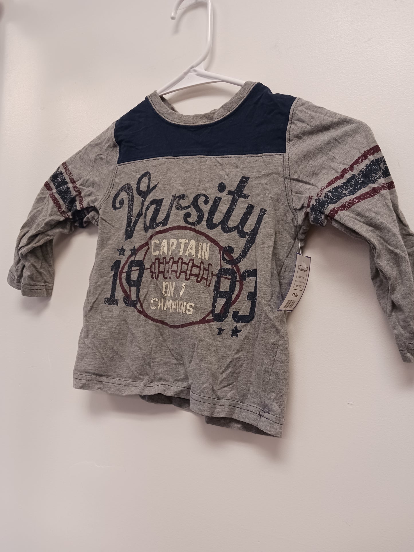 grey Jumping Bean Football shirt, 2T B