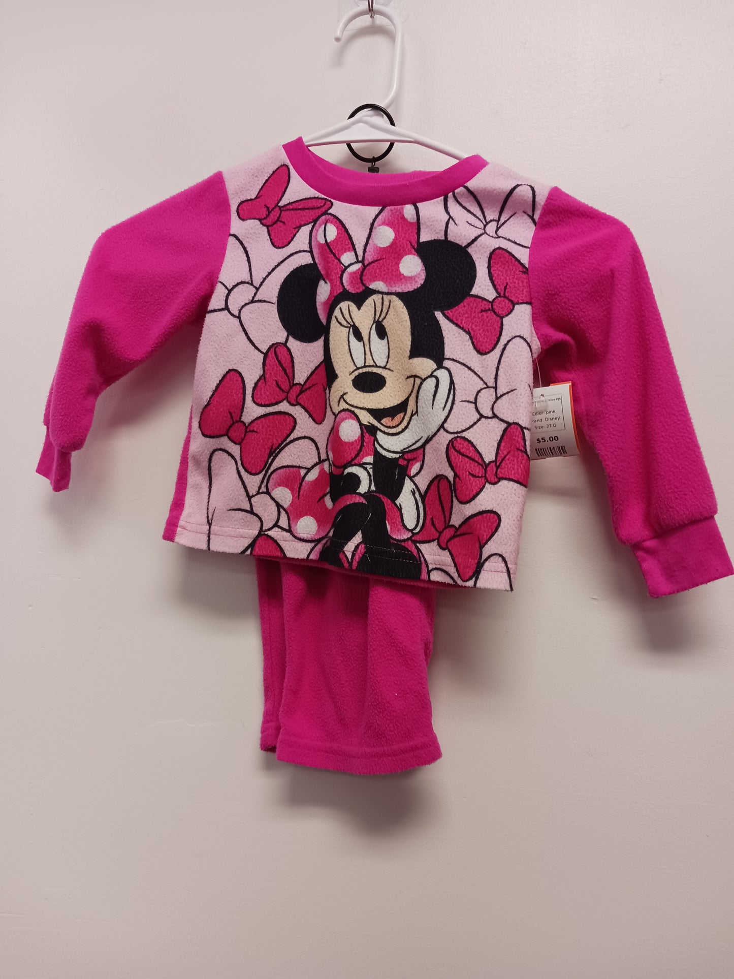 pink Disney Minnie Mouse 2 Piece PJS, 2T G