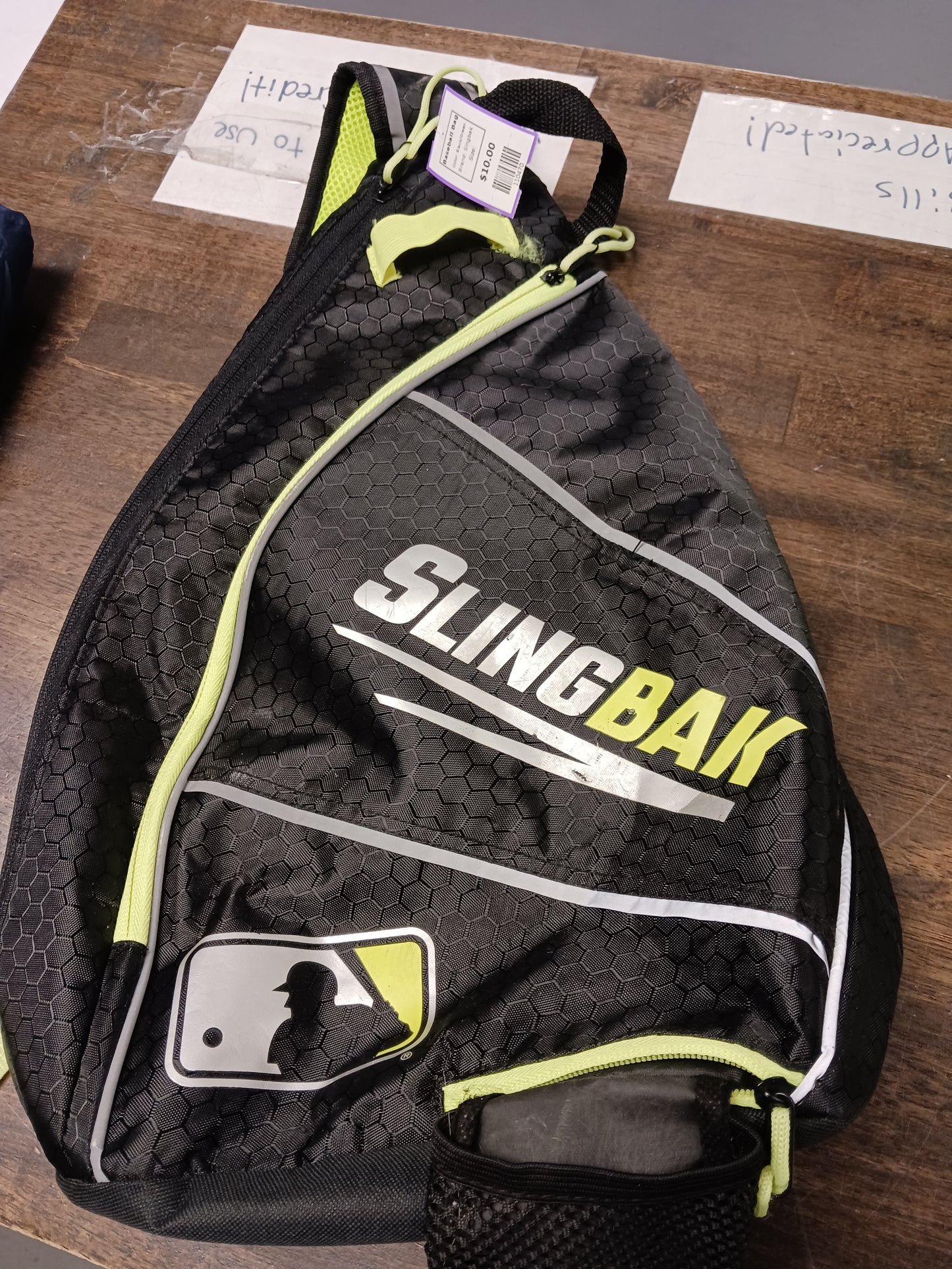 Black/Green Singbak Baseball Bag