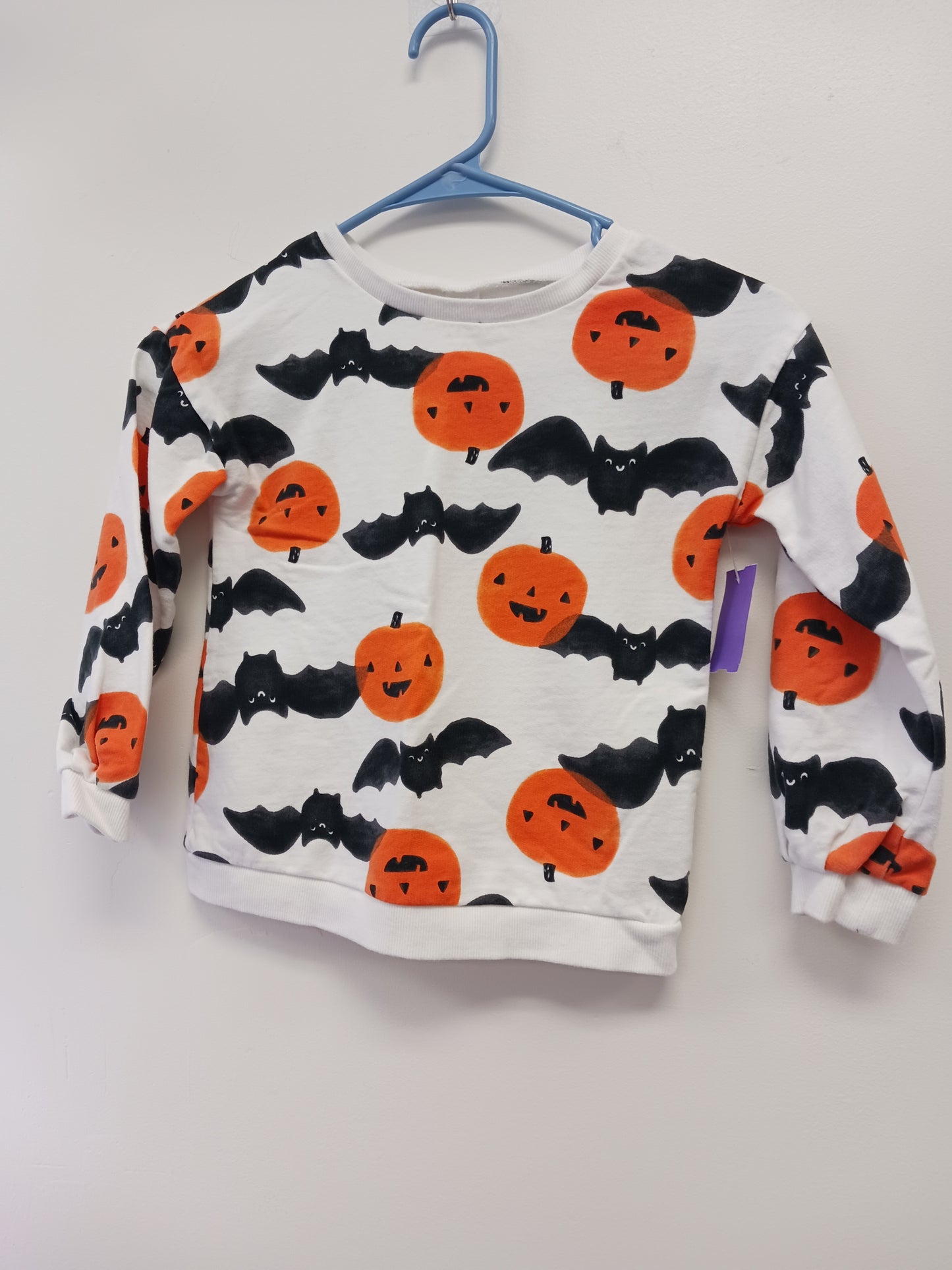 White/Orange/Black Halloween Carters Longsleeve Shirt, 6 G