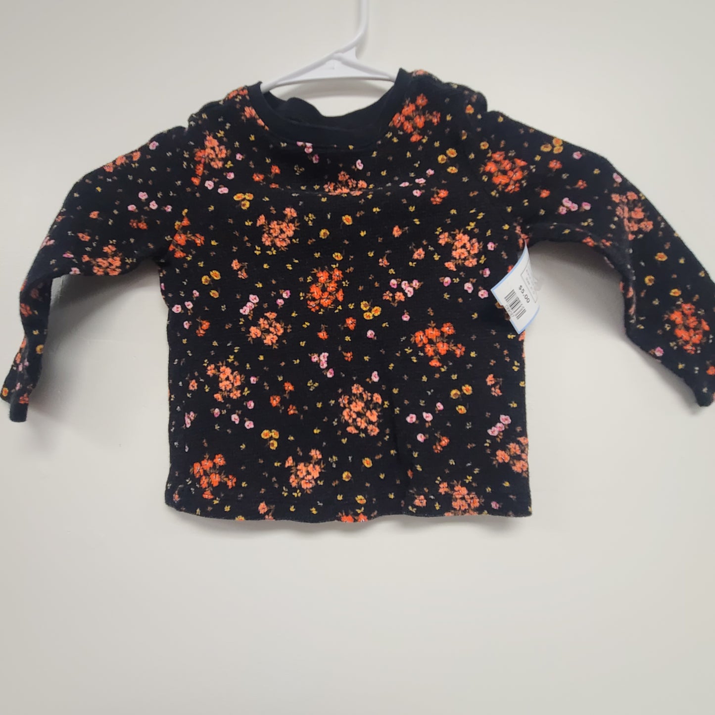 Black/Pink Flower Old Navy Longsleeve Shirt, 3T G