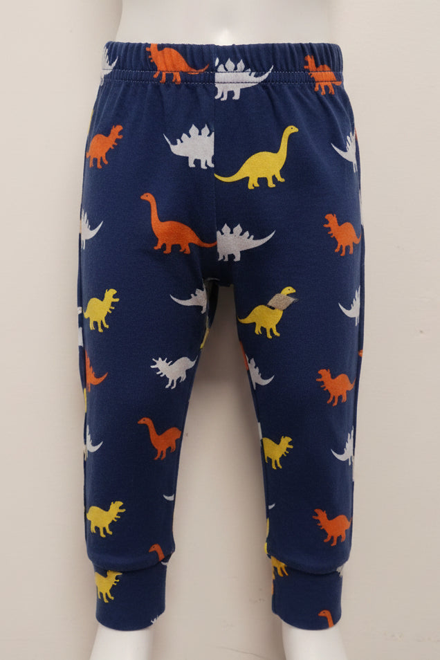 Navy Dino Contact Pants, 6-9M B