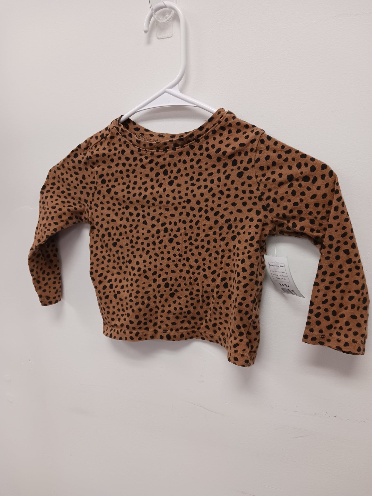 Brown/Black Cheetah Old Navy Longsleeve Shirt, 2T G