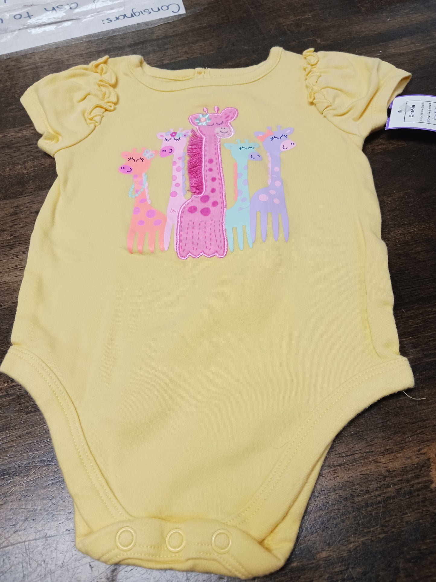Yellow Giraffe Garanimals Onesie, 6M G