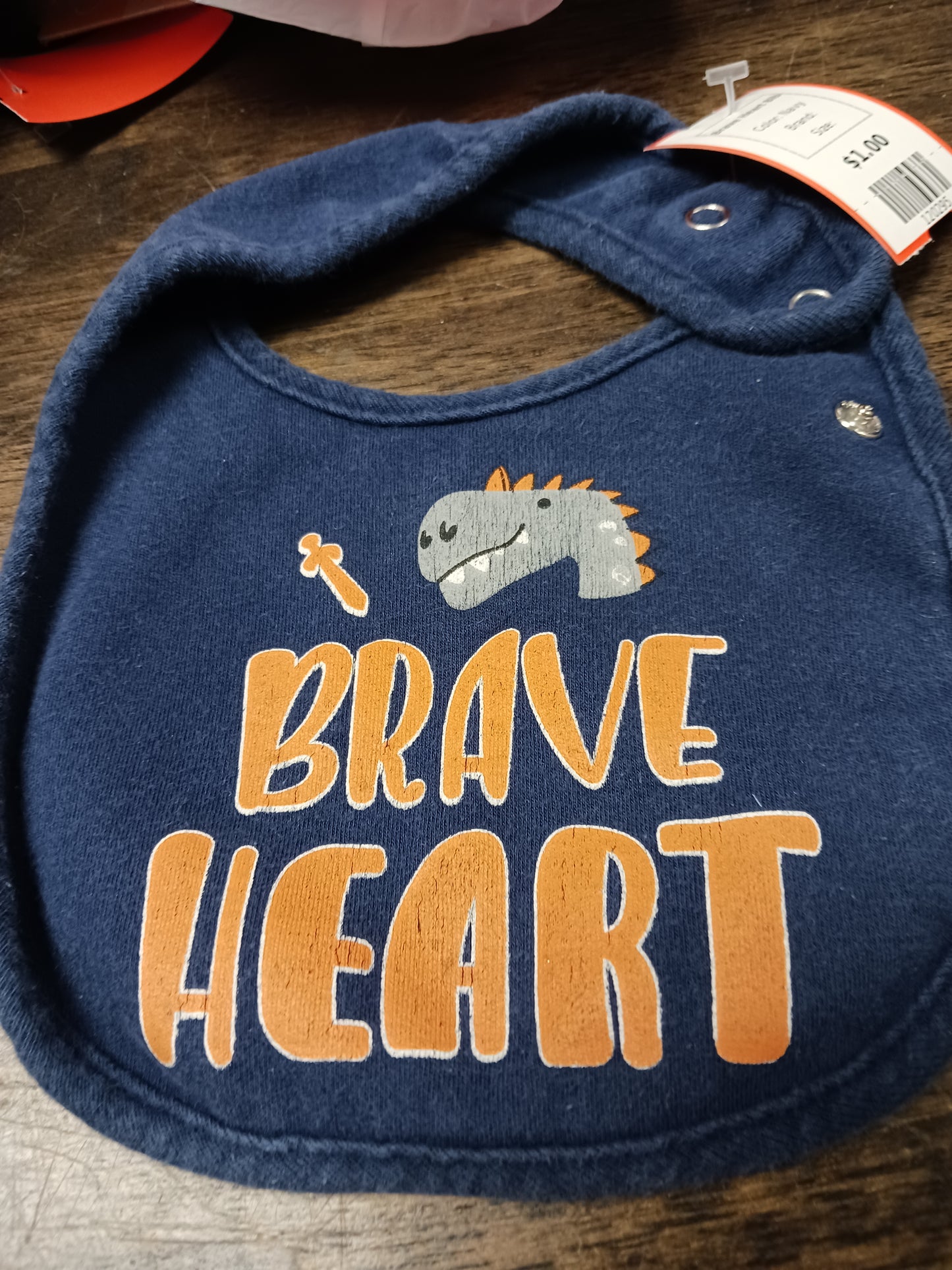 Navy Brave Heart Bib
