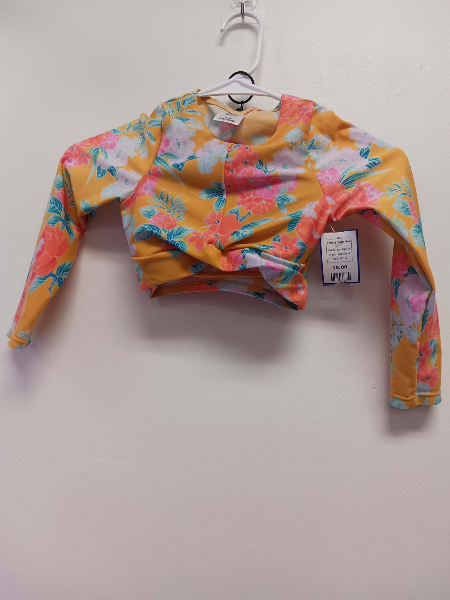 gold/pink Art Class 3 Piece Swim Suit, 4T G
