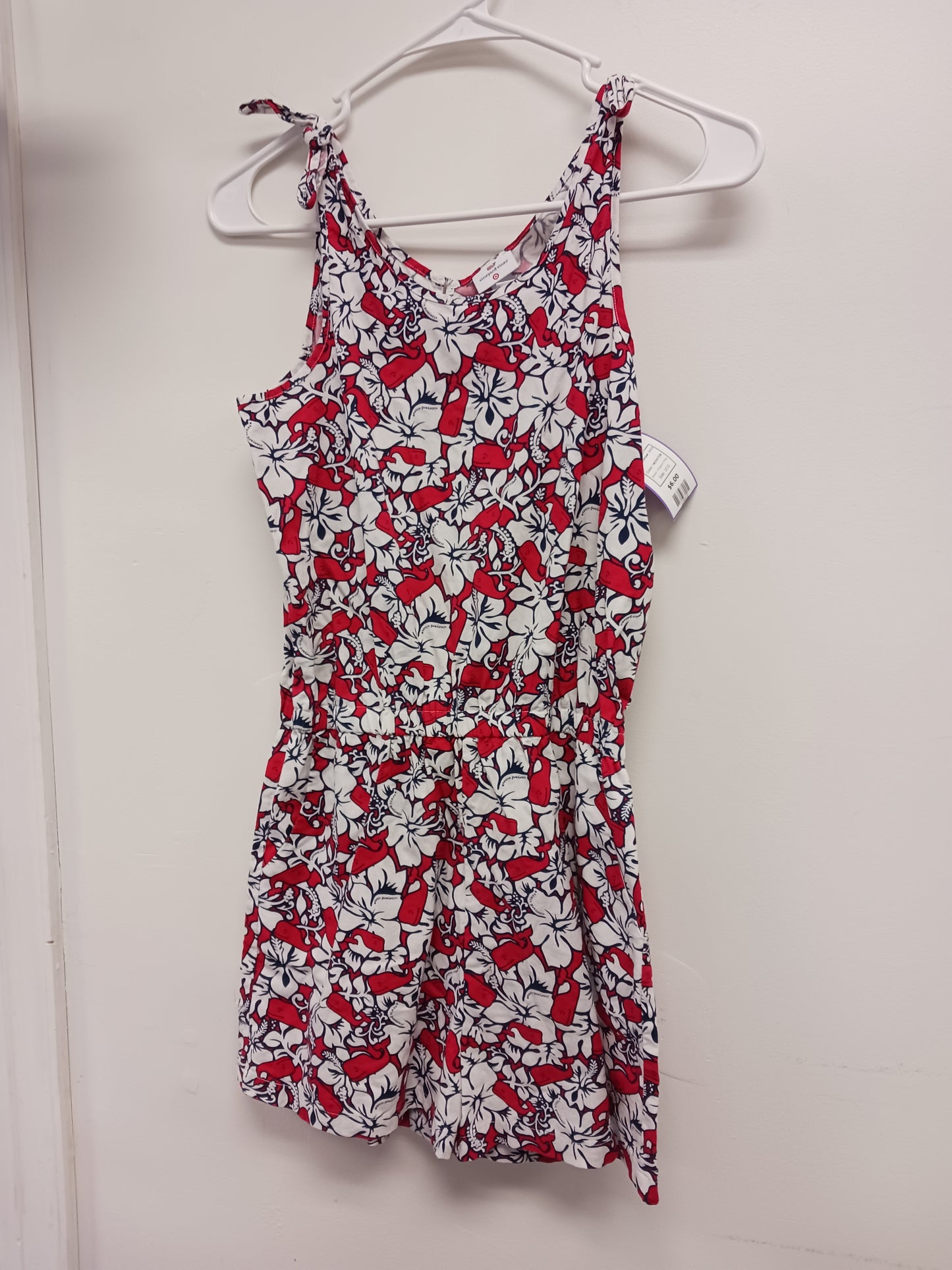 red/white Vineyard Vines Whale Romper 10/12, 10 G
