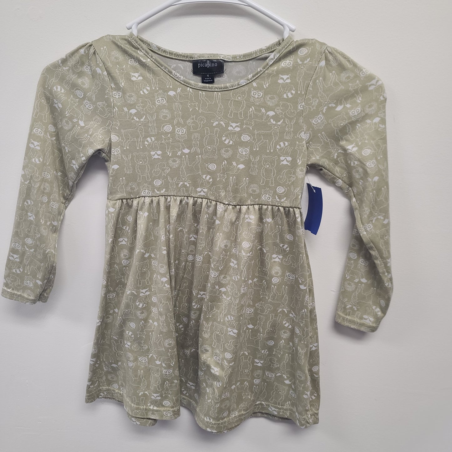 Green/White Animal Picapino Dress, 4T G