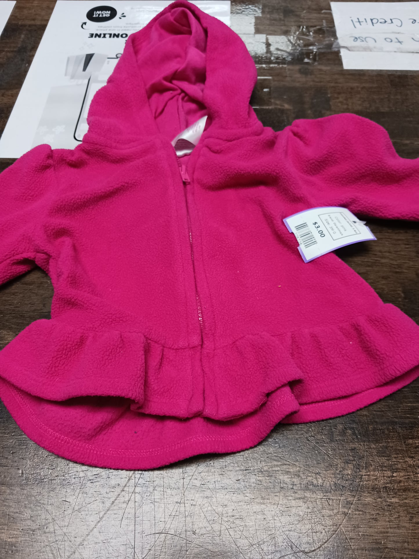 pink Garanimals Hooded Jacket 3-6m, 3M G