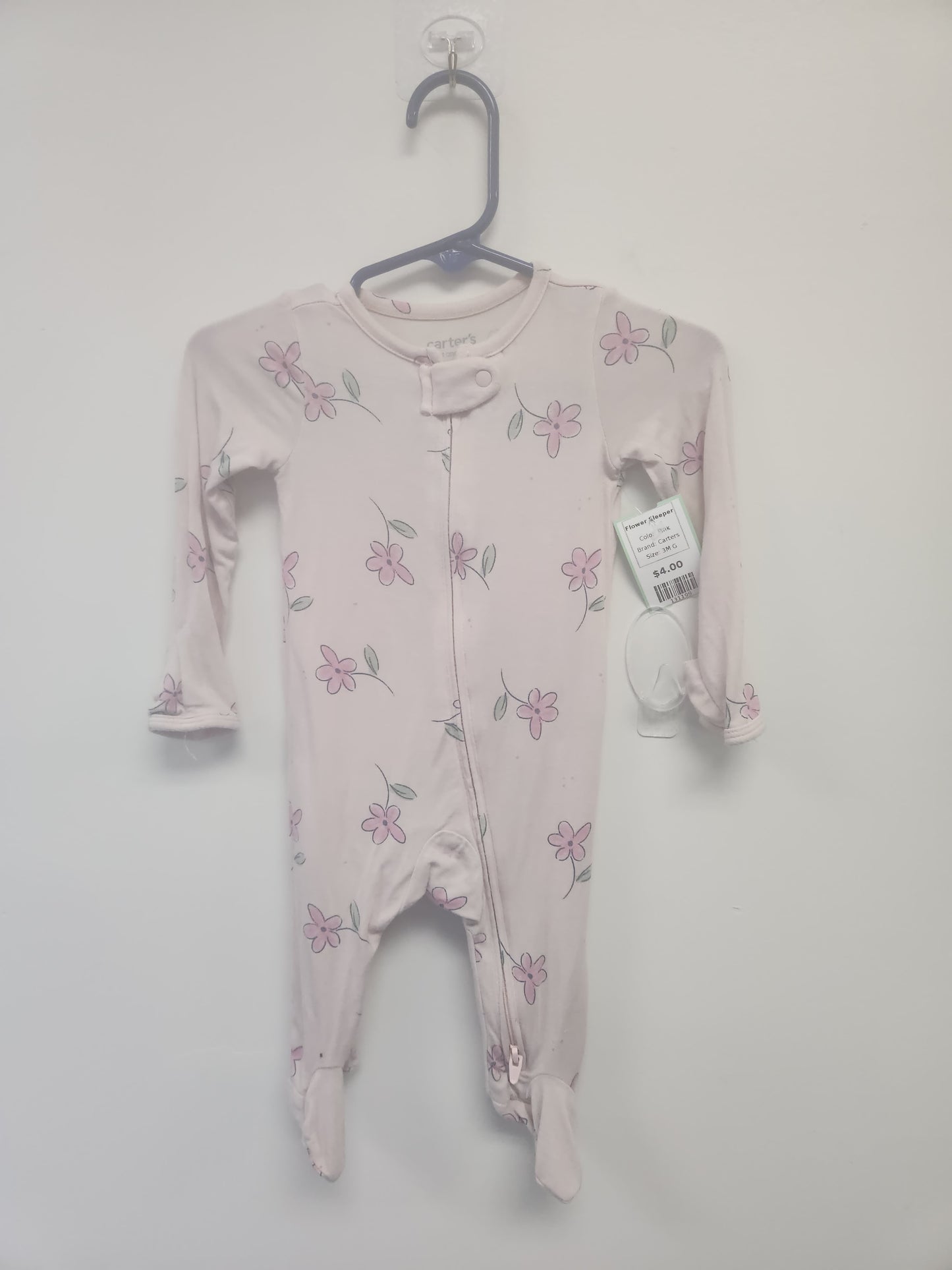 Pink Carters Flower Sleeper, 3M G