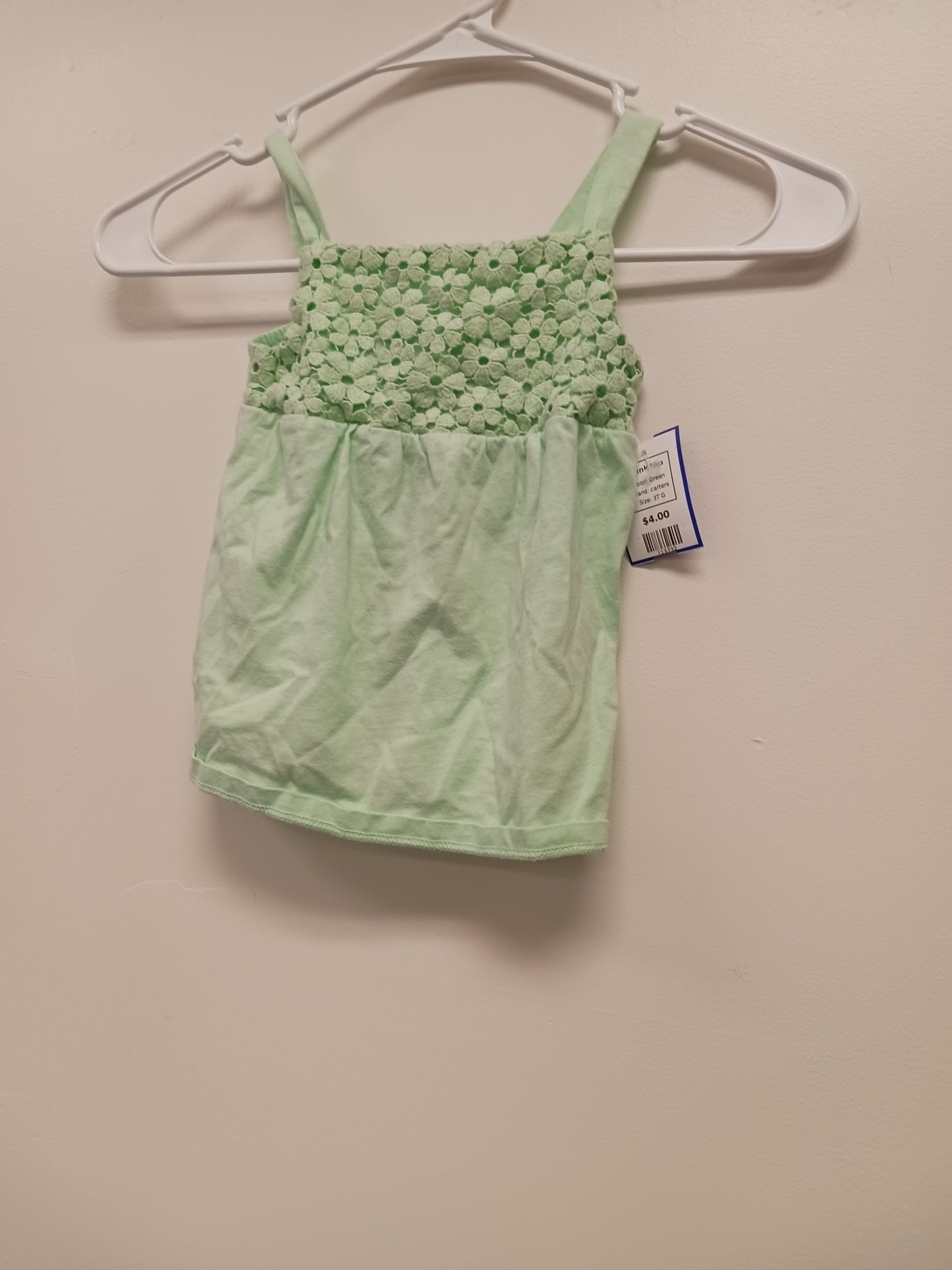 Green carters tank top, 3T G