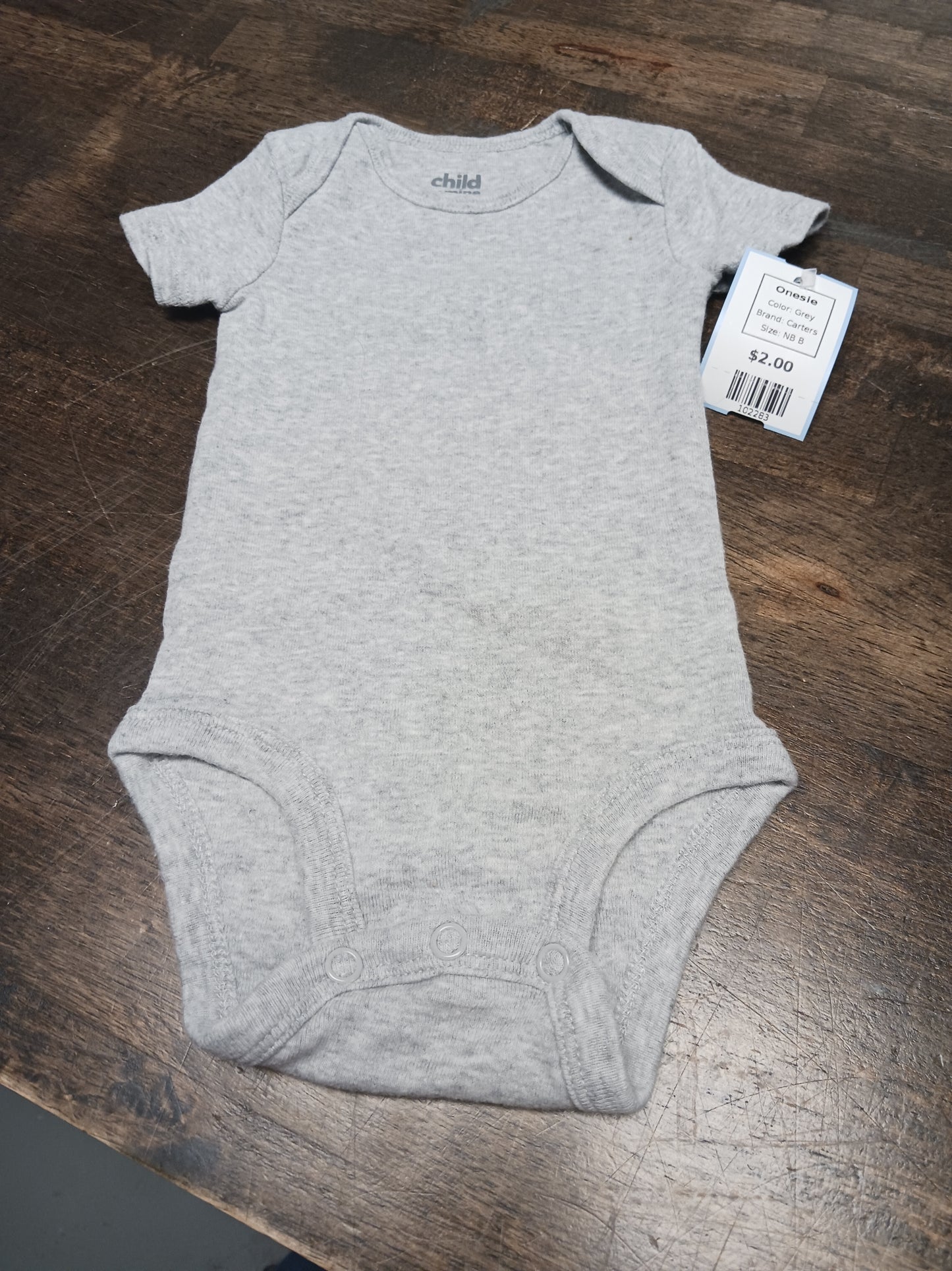Grey Carters Onesie, NB B