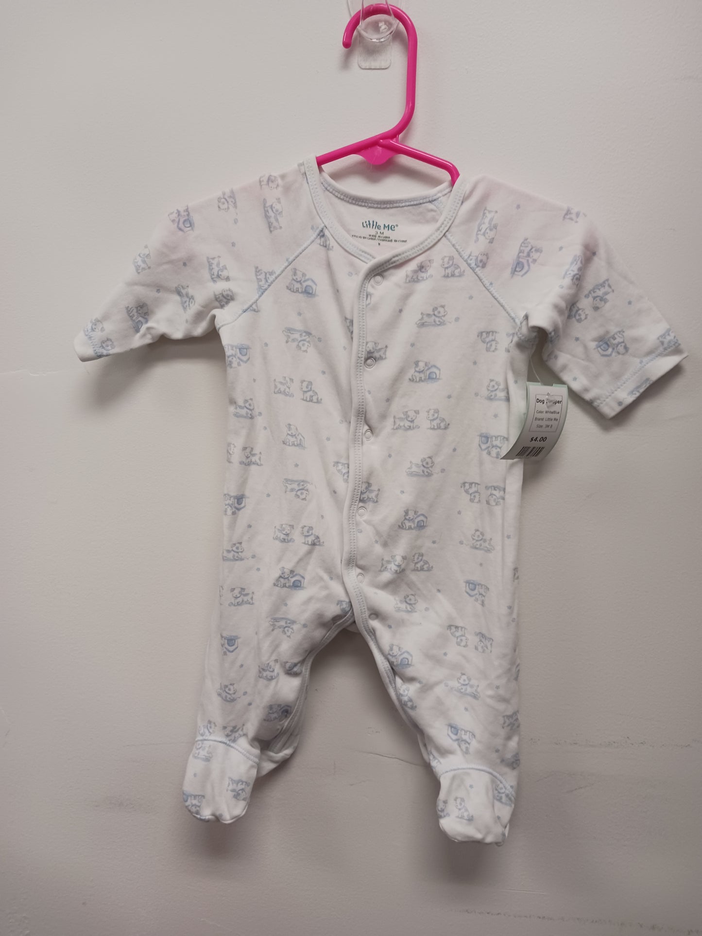 White/Blue Little Me Dog Sleeper, 3M B