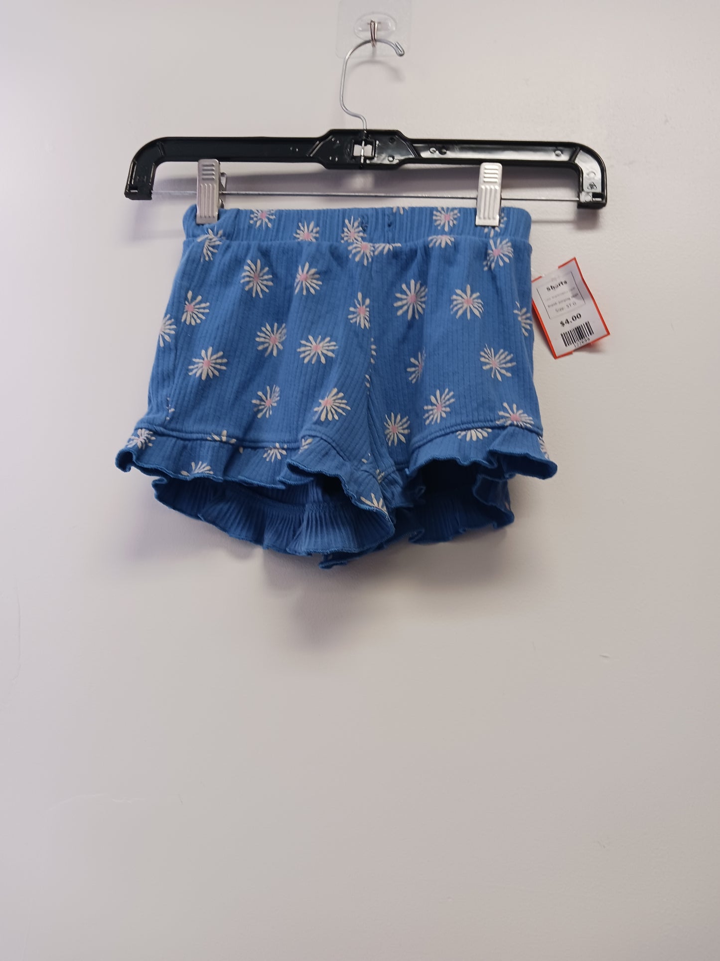 Blue/White/Pink Flower Jumping Bean Shorts, 5T G