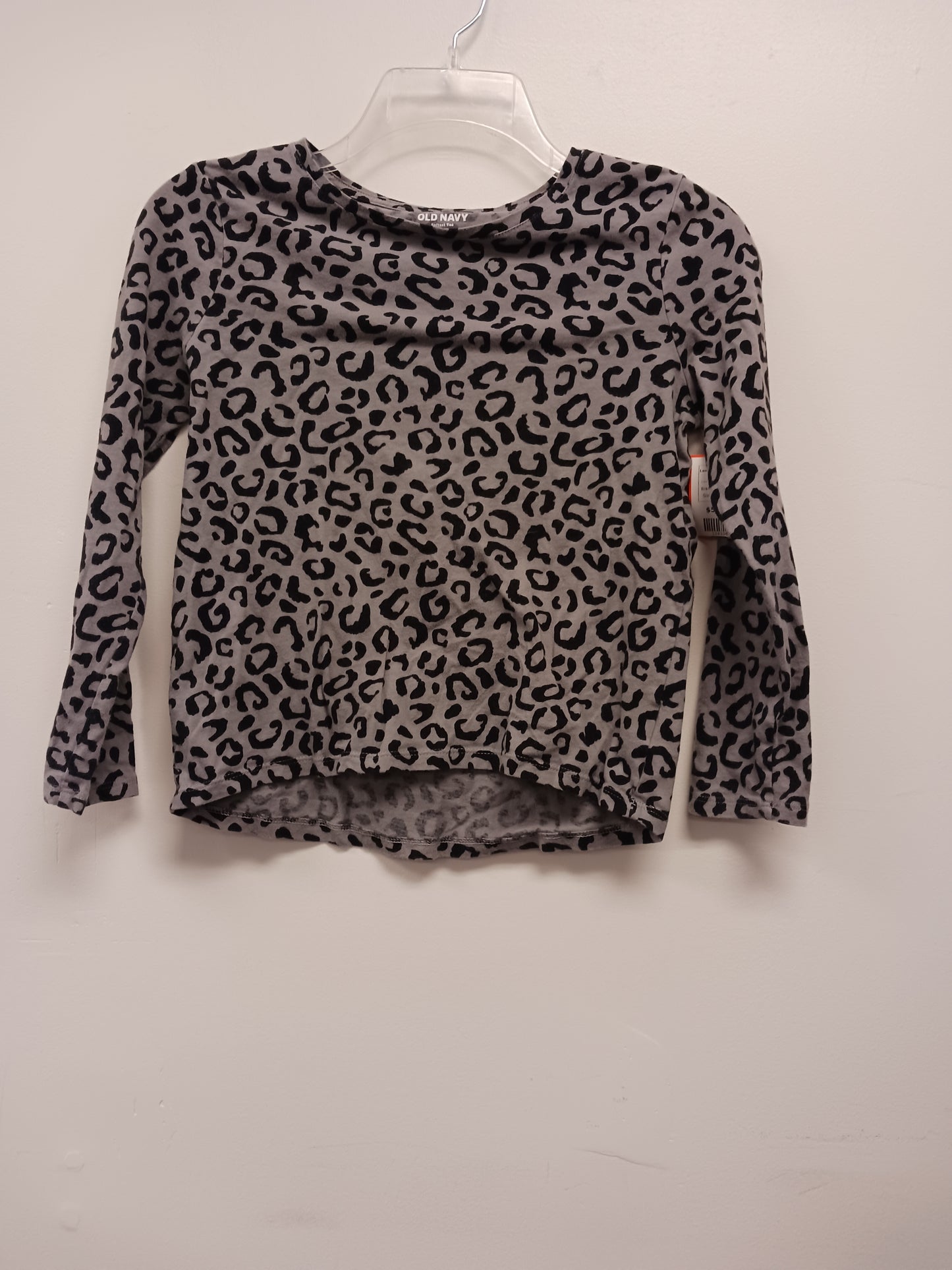Grey/Black Cheetah Old Navy Longsleeve Shirt, 10/12 G