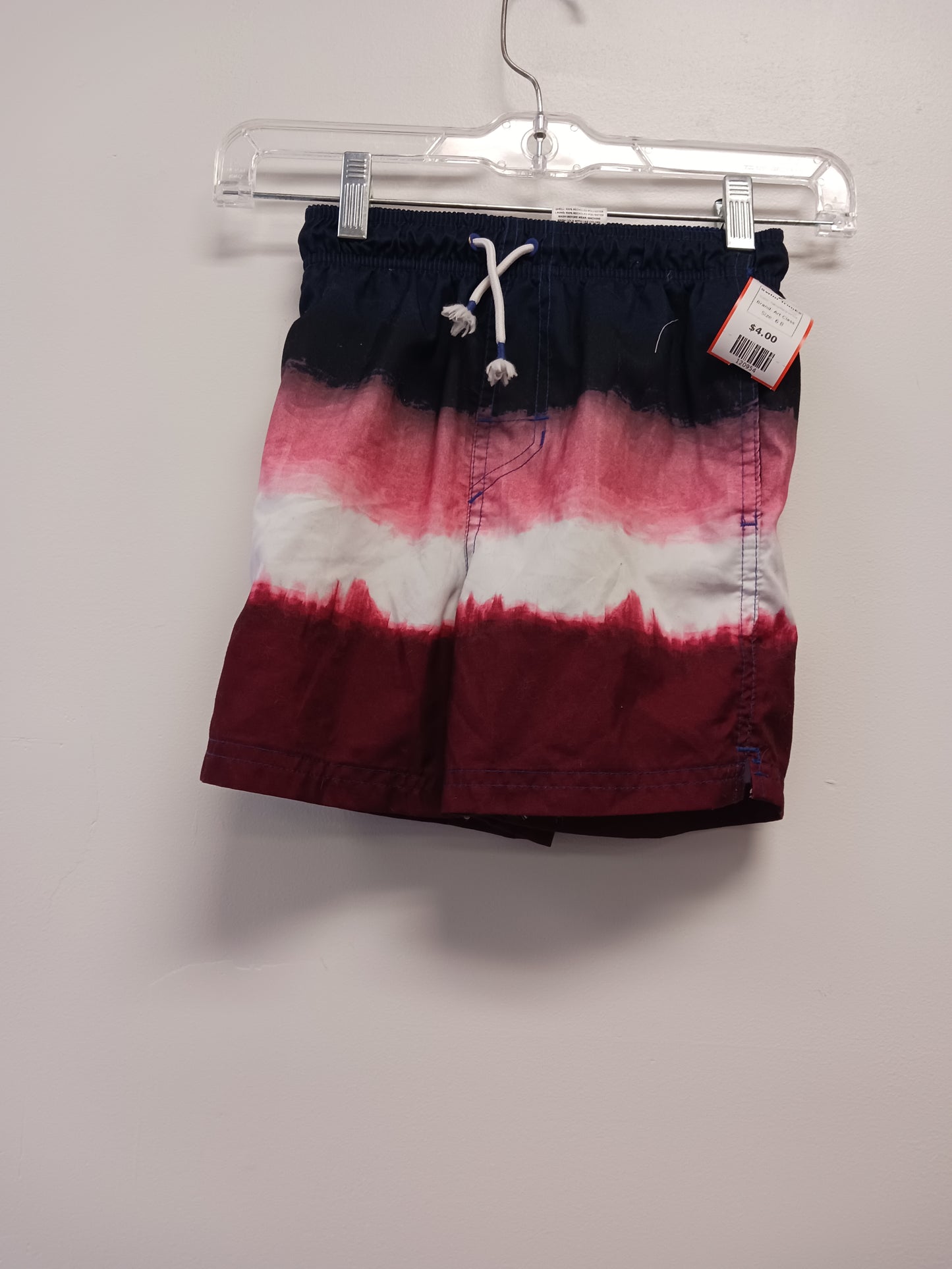 Navy/Red/White Art Class Swim Trunks, 6 B
