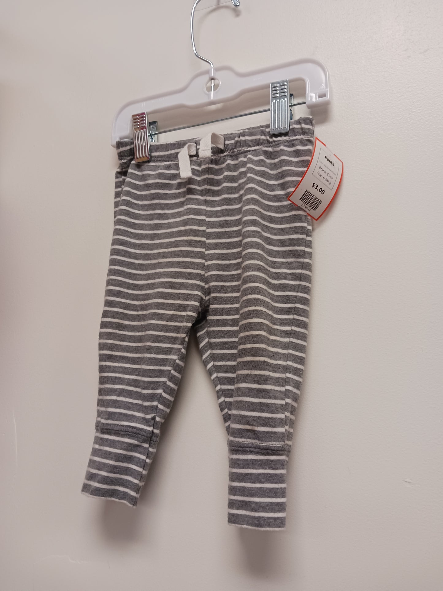 Grey/White Striped Circo Pants, 6-9M B