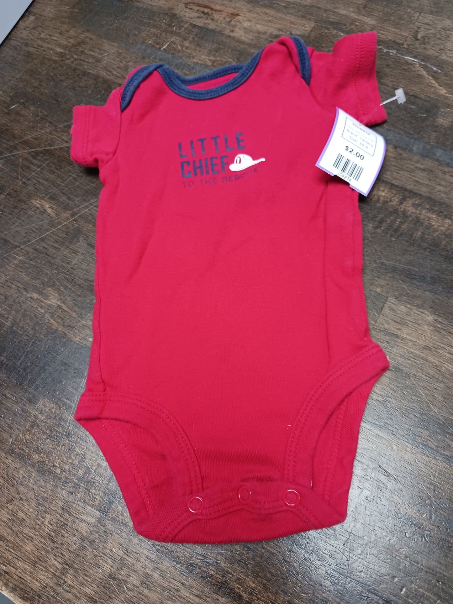 Red Little Chief Carters Onesie, 3M B