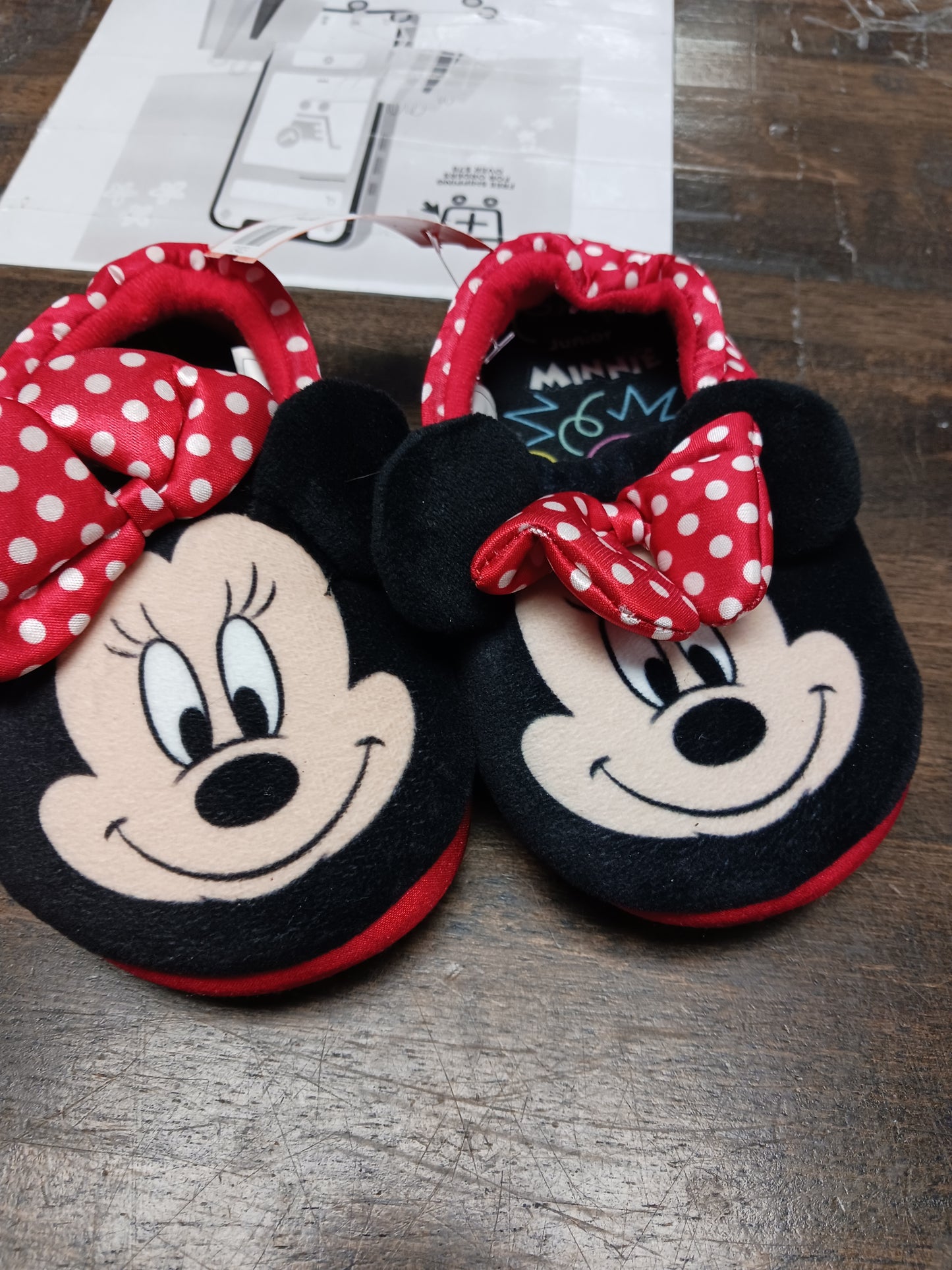 Red/Black Minnie Slippers, 9/10C G