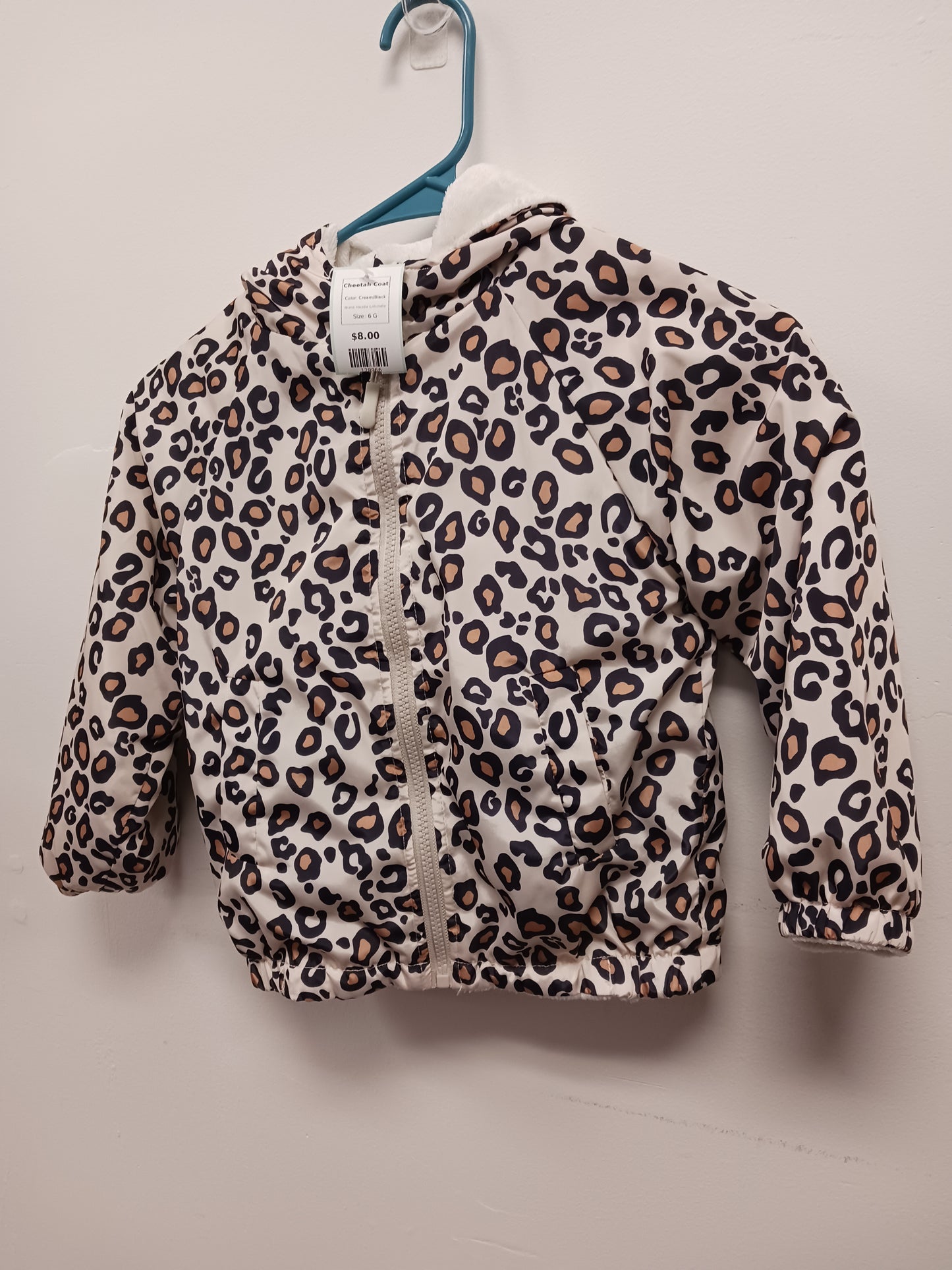 Cream/Black Maddie & Michelle Cheetah Coat, 6 G