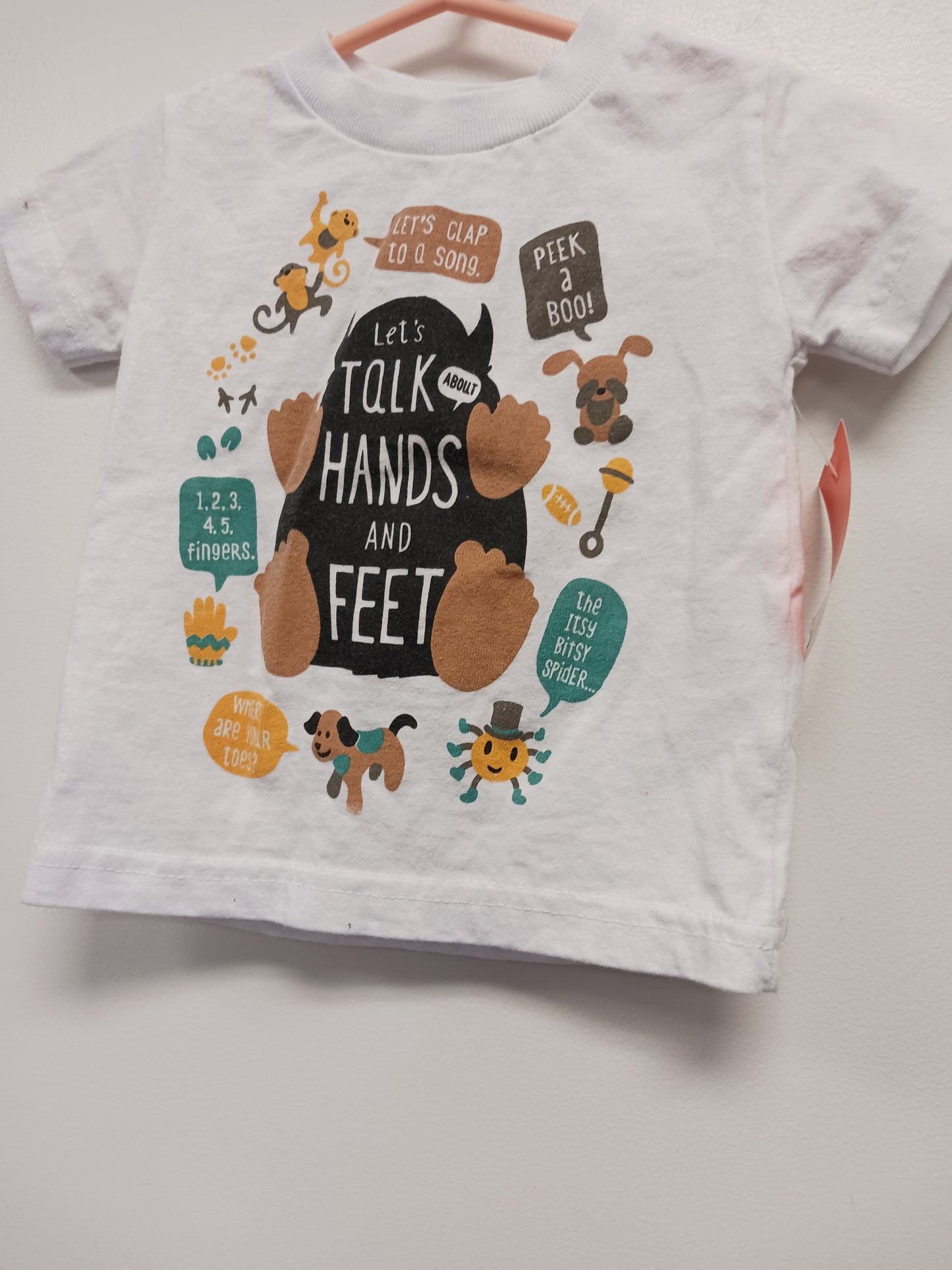 white Rabbit Skins Hands & Feet Tshirt, 6M B