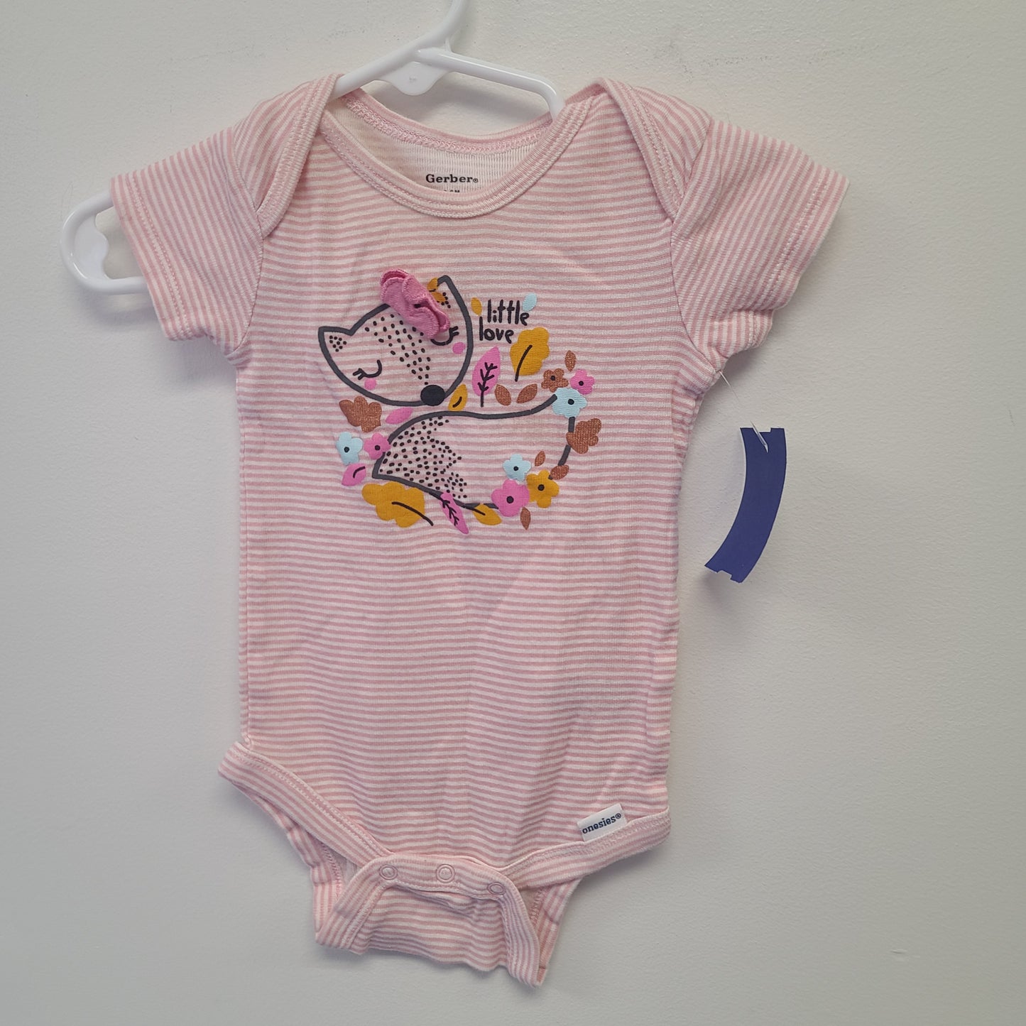 Pink/White Striped Gerber Onesie, 3M G