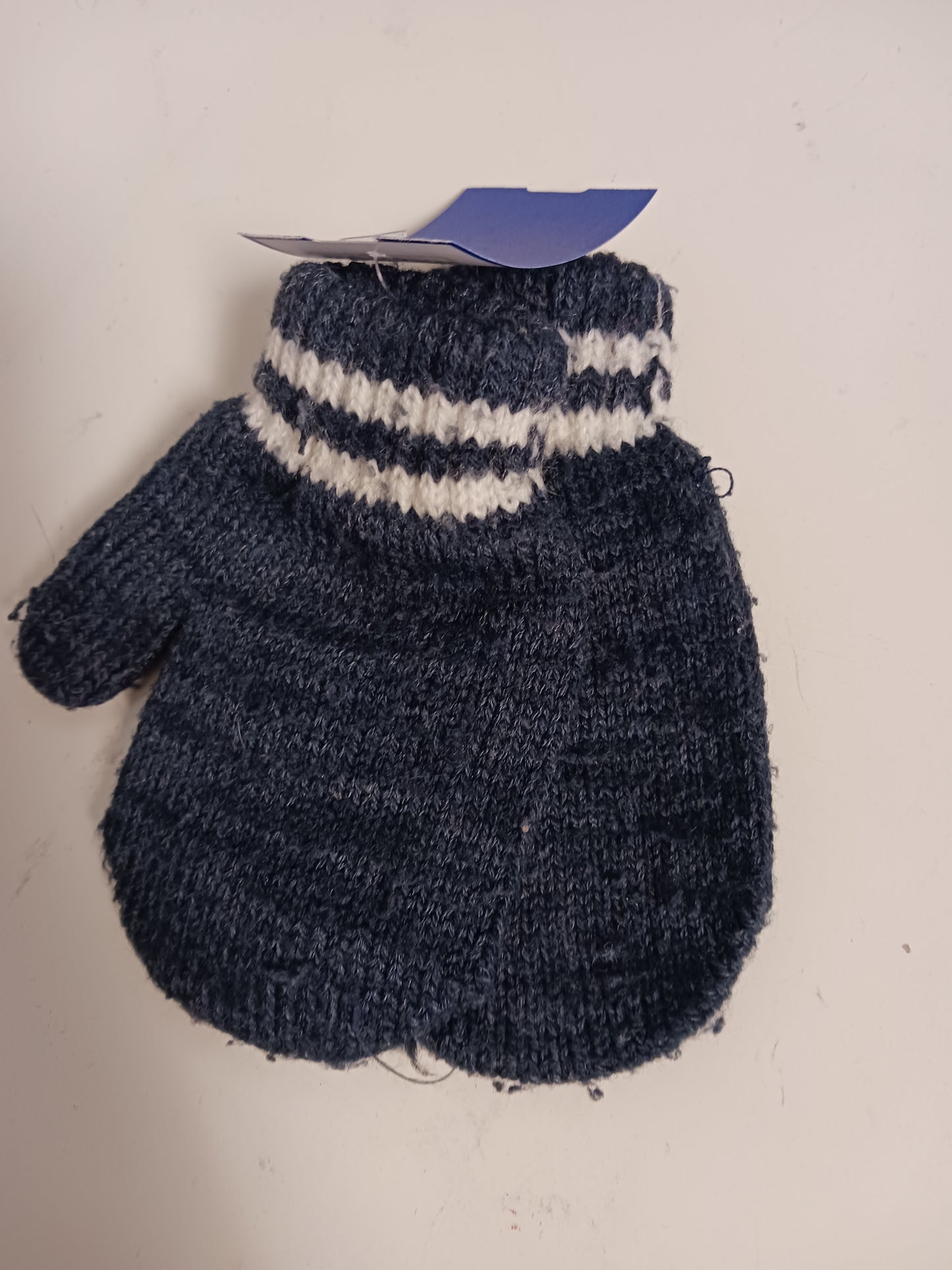 Navy Striped Mitten