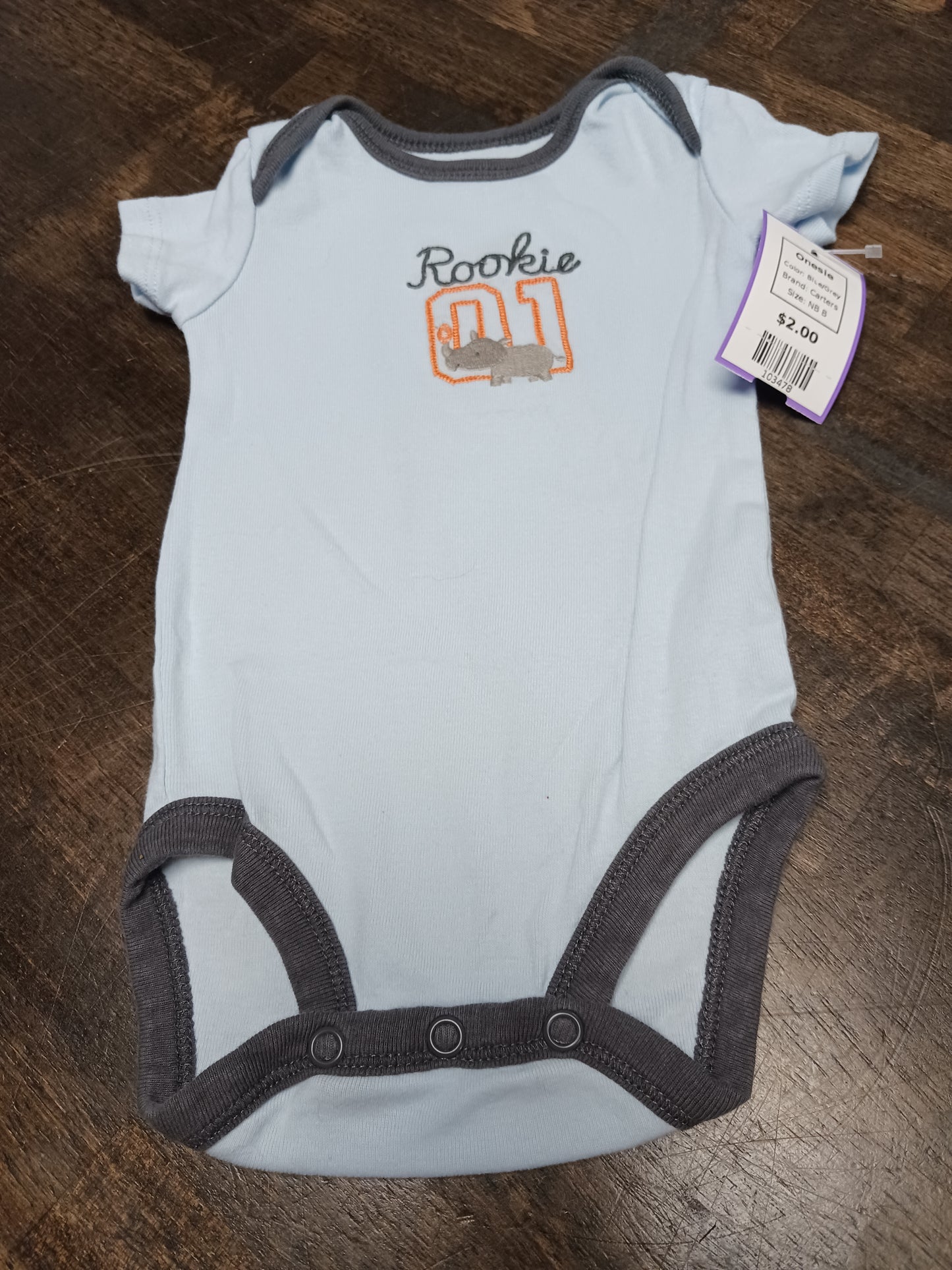 Blue/Grey Carters Onesie, NB B