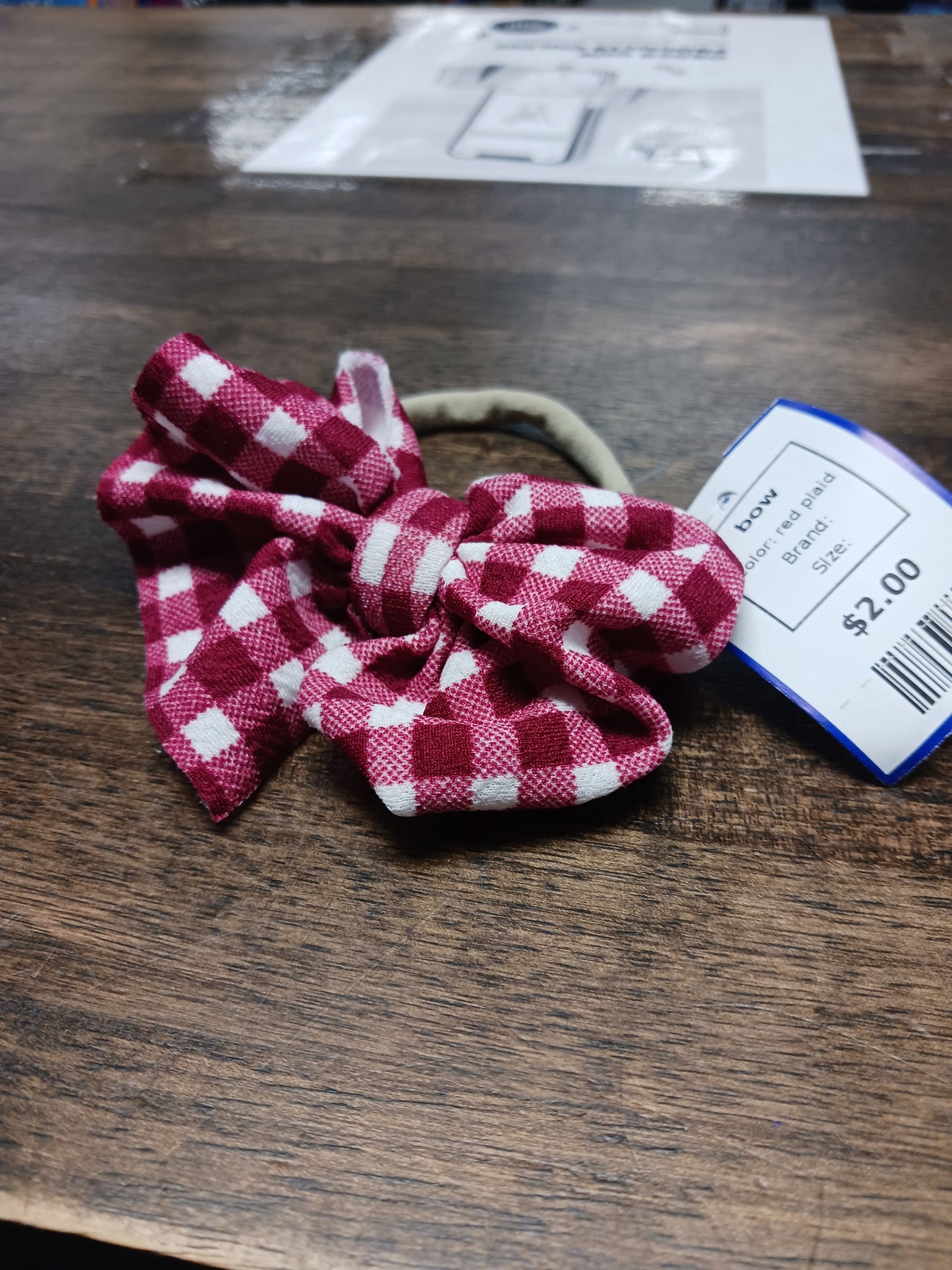 red plaid bow