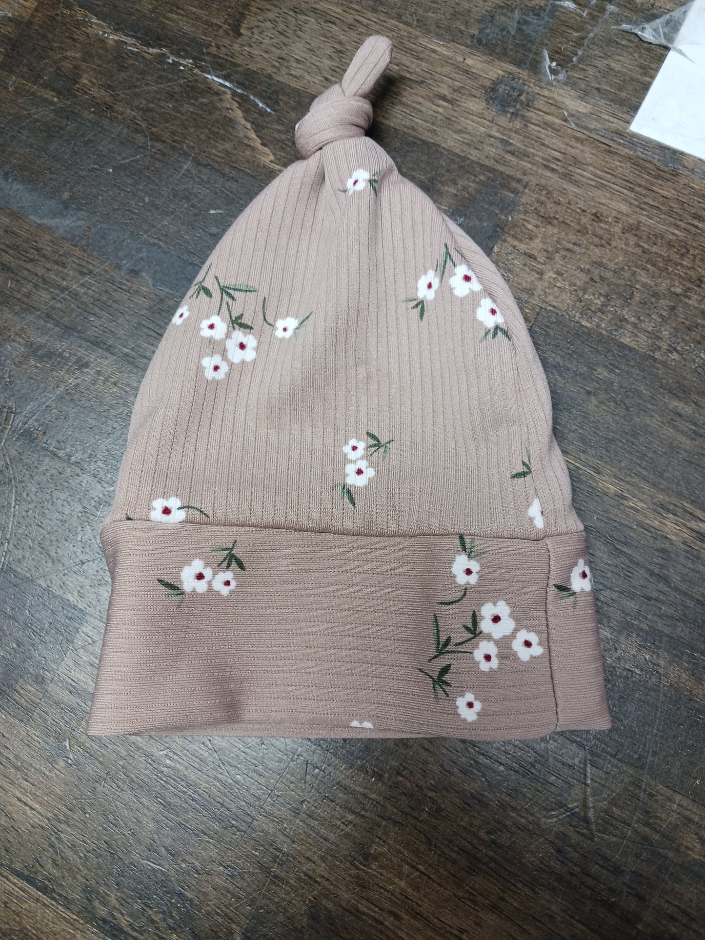 Brown/White Flower Hat, NB G