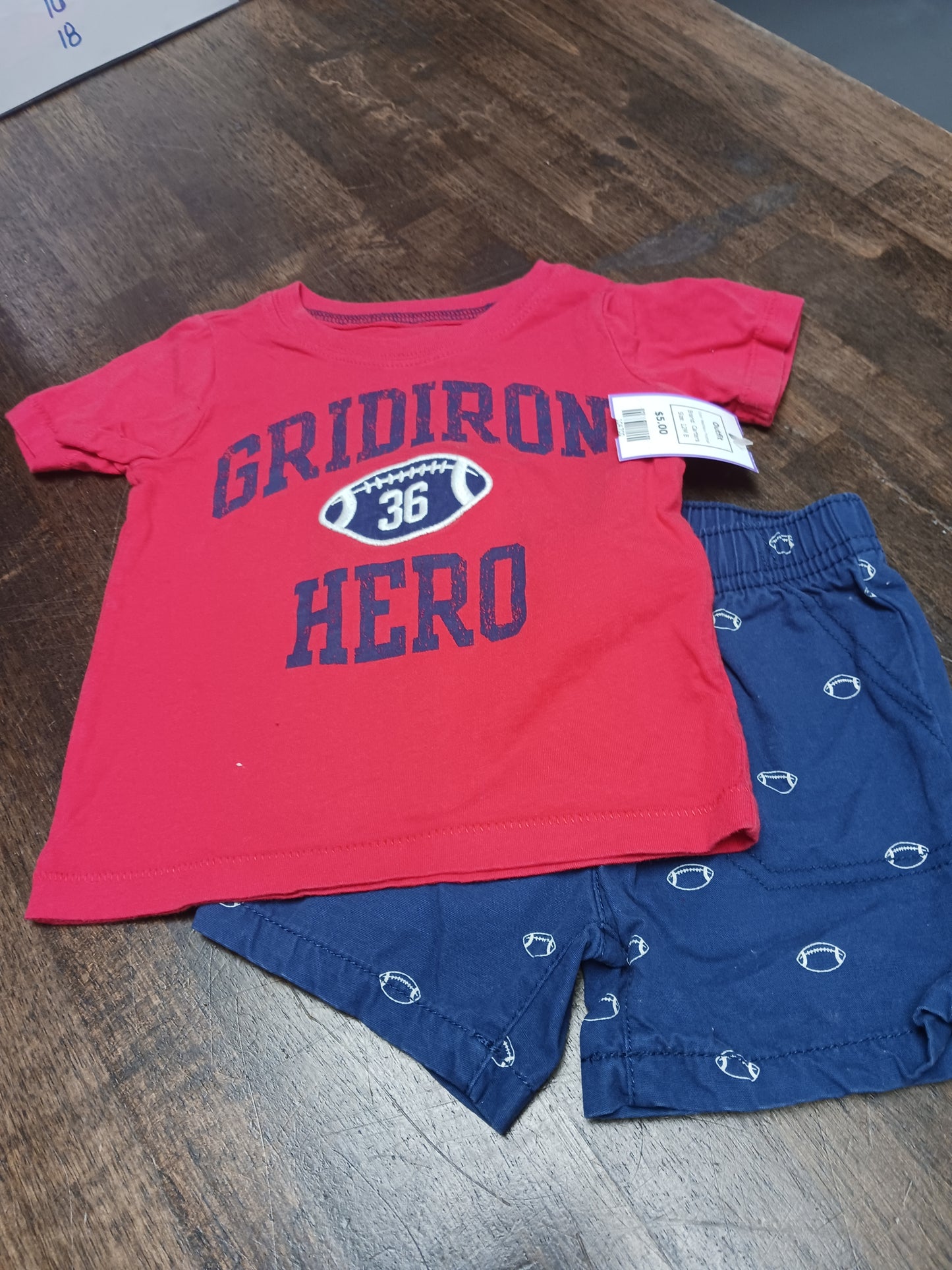 Red/Navy Football Carters Outfit, 12M B