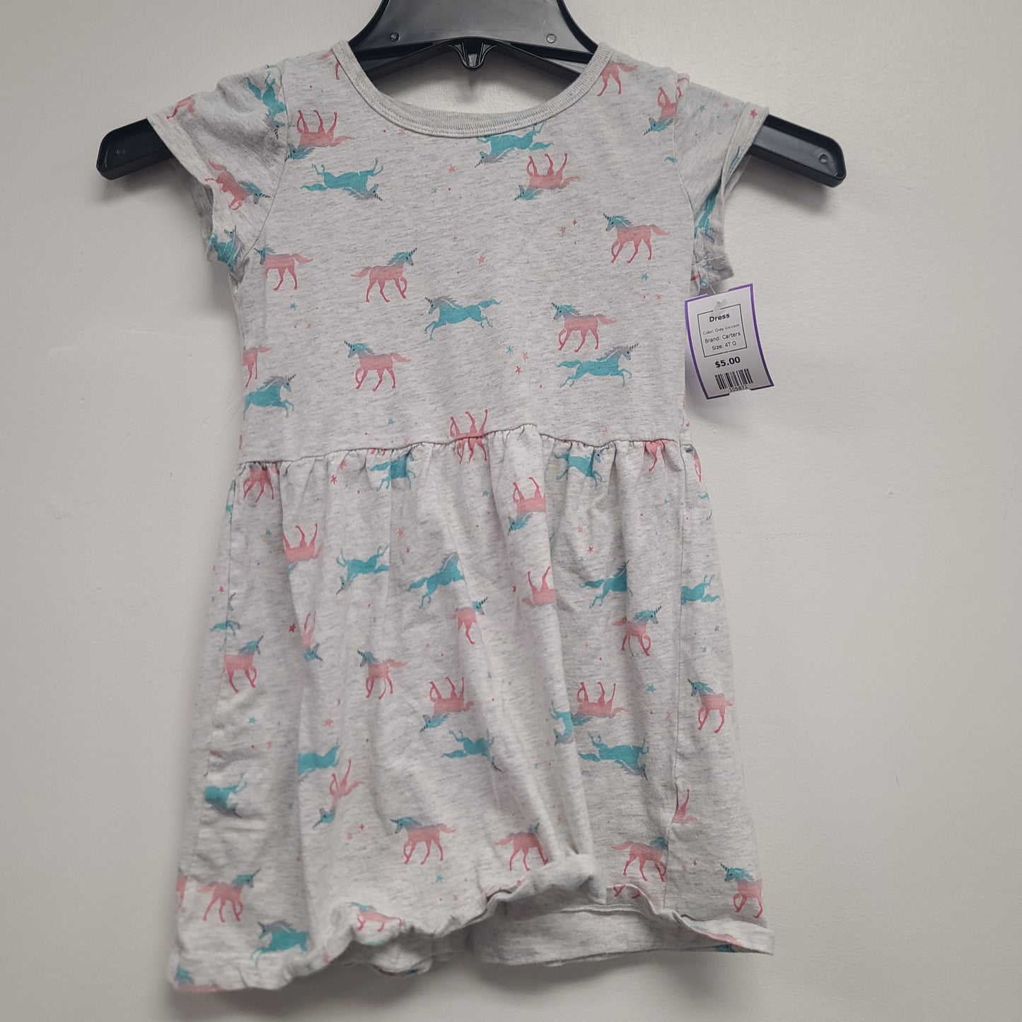 Grey Unicorn Carters Dress, 4T G
