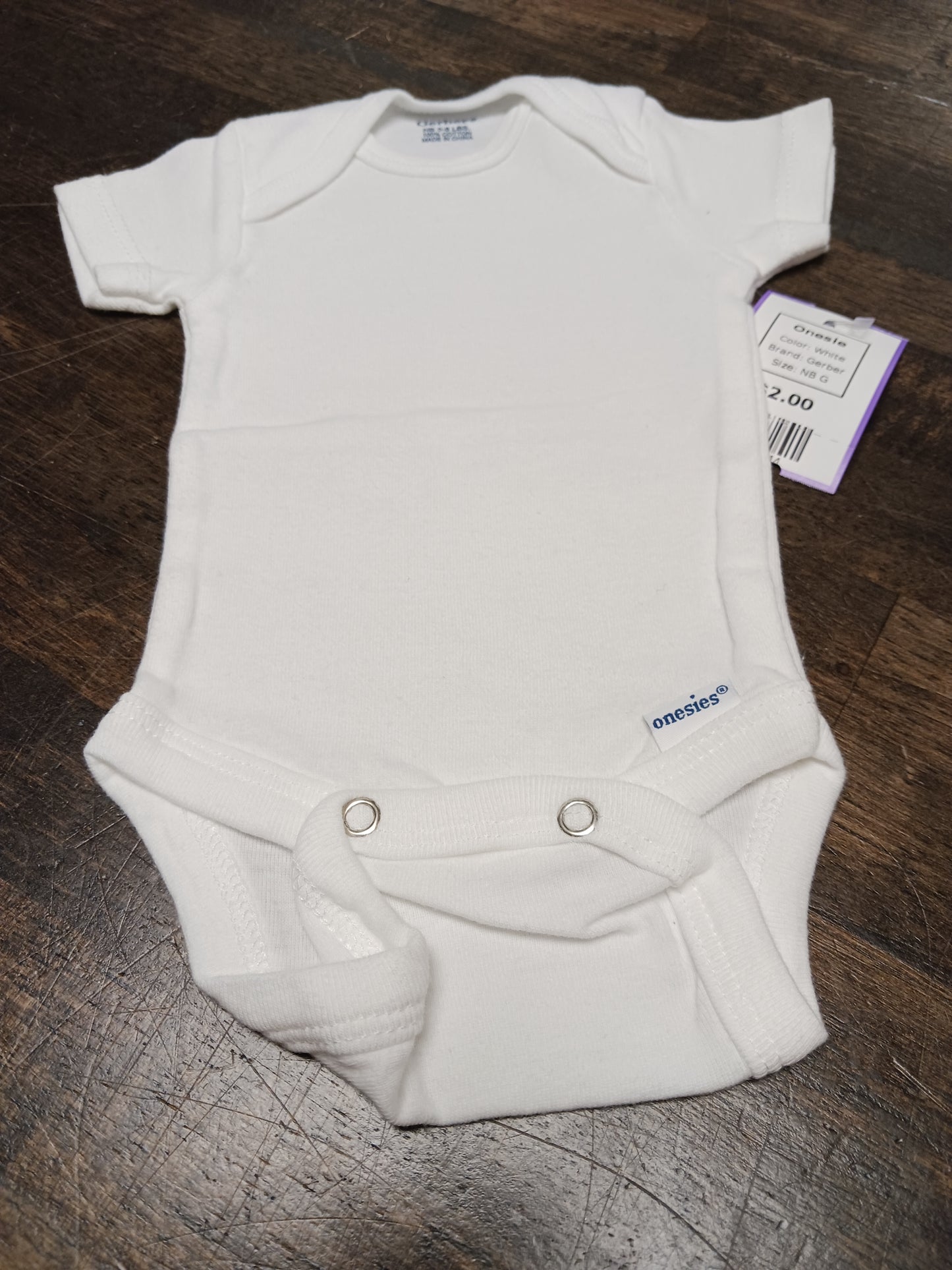 White Gerber Onesie, NB G