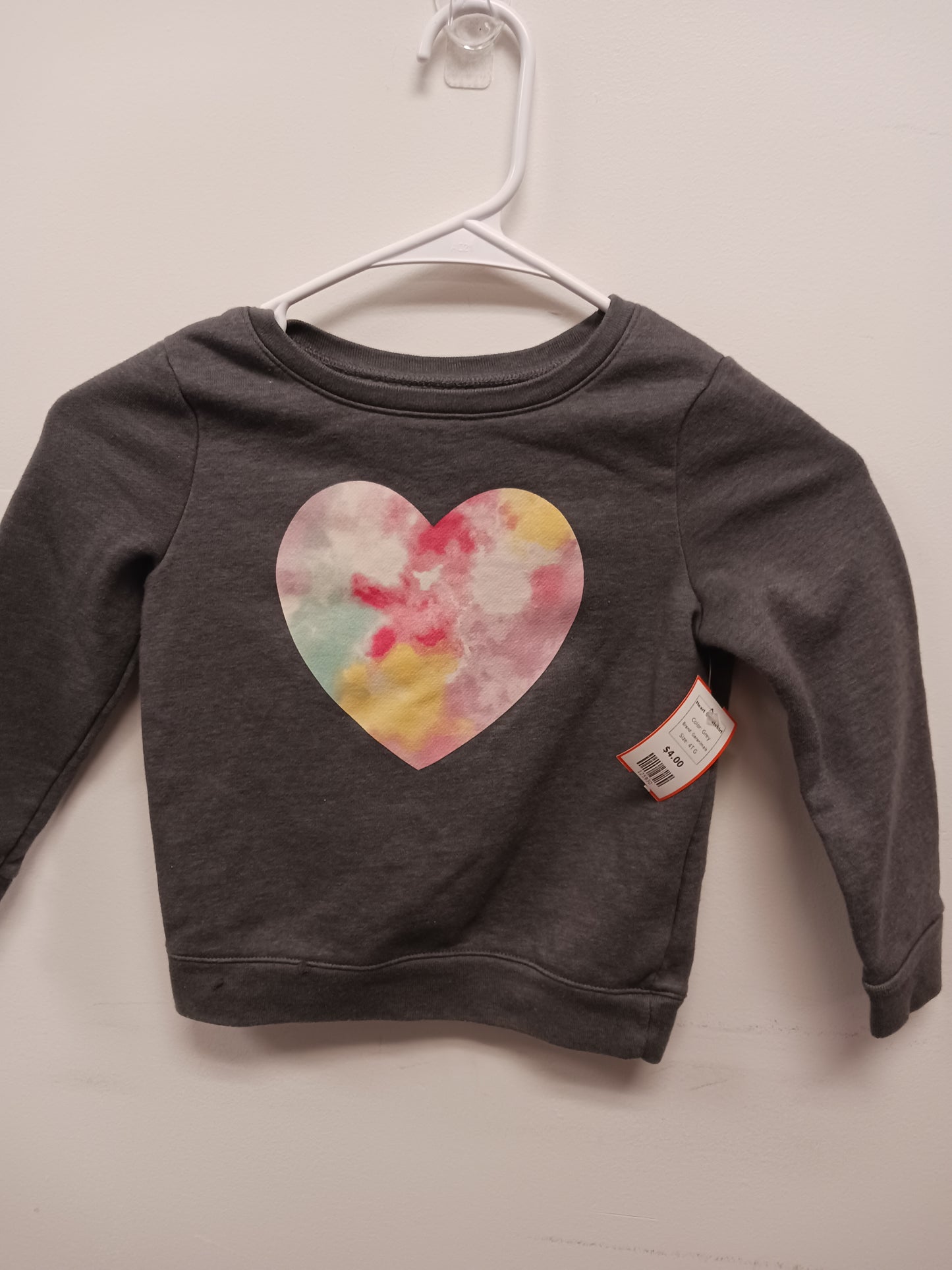 Grey Garanimals Heart Sweatshirt, 4T G