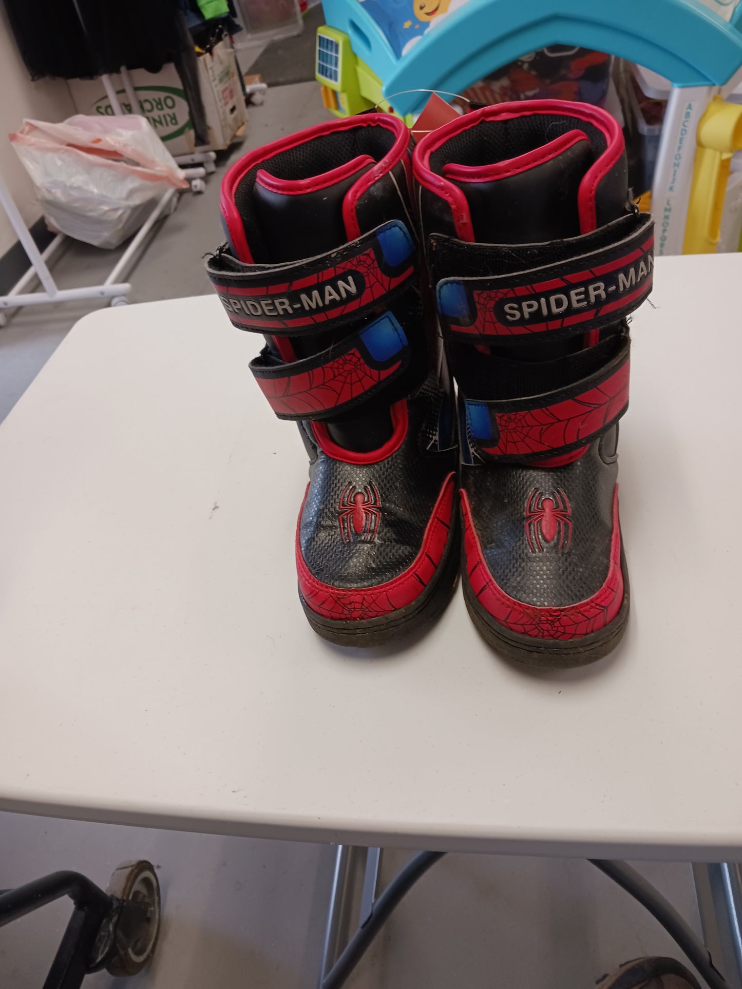 Black/Red/Blue Spiderman Snow Boots, 13Y B