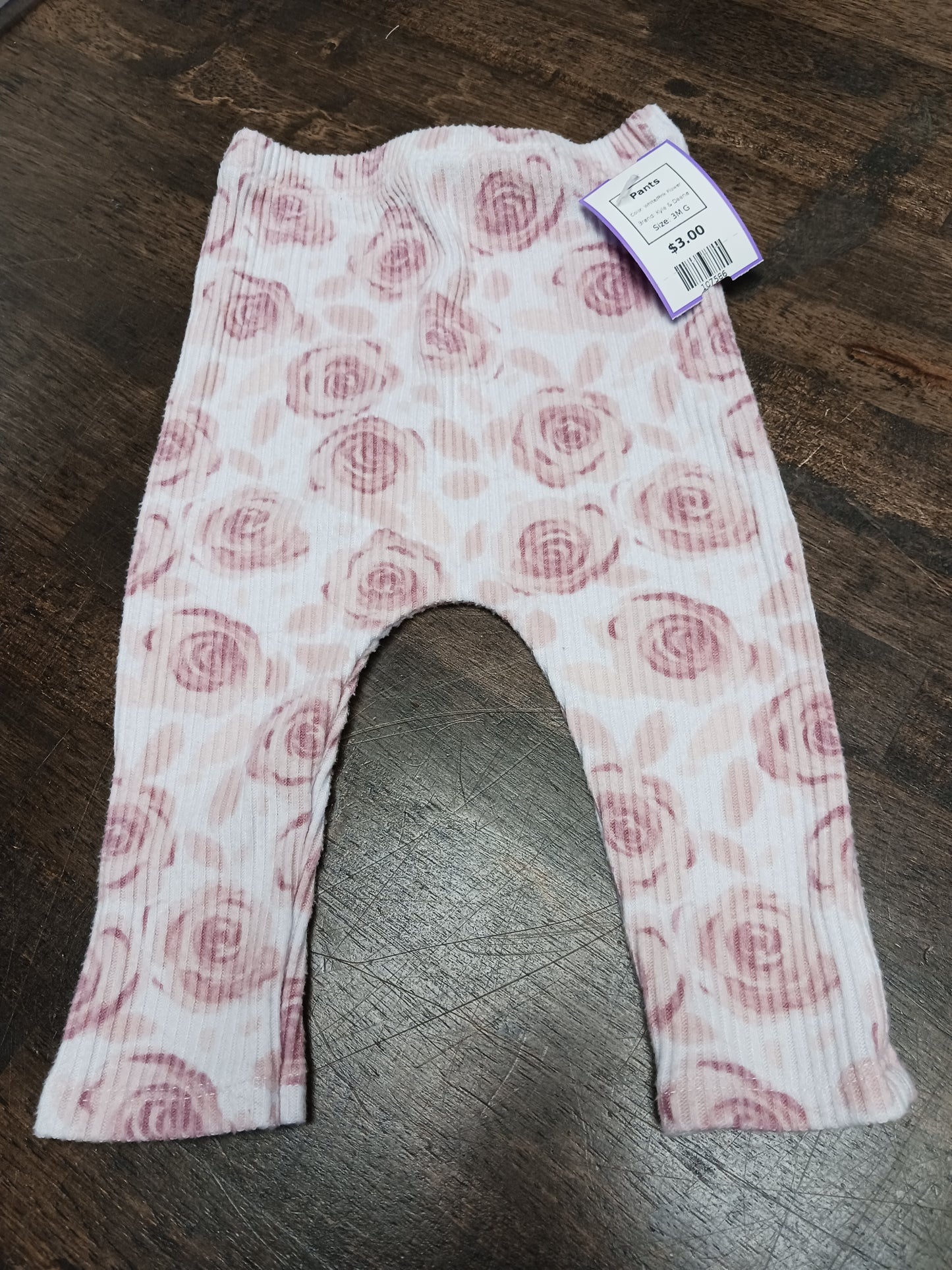 White/Pink Flower Kyle & Deena Pants, 3M G