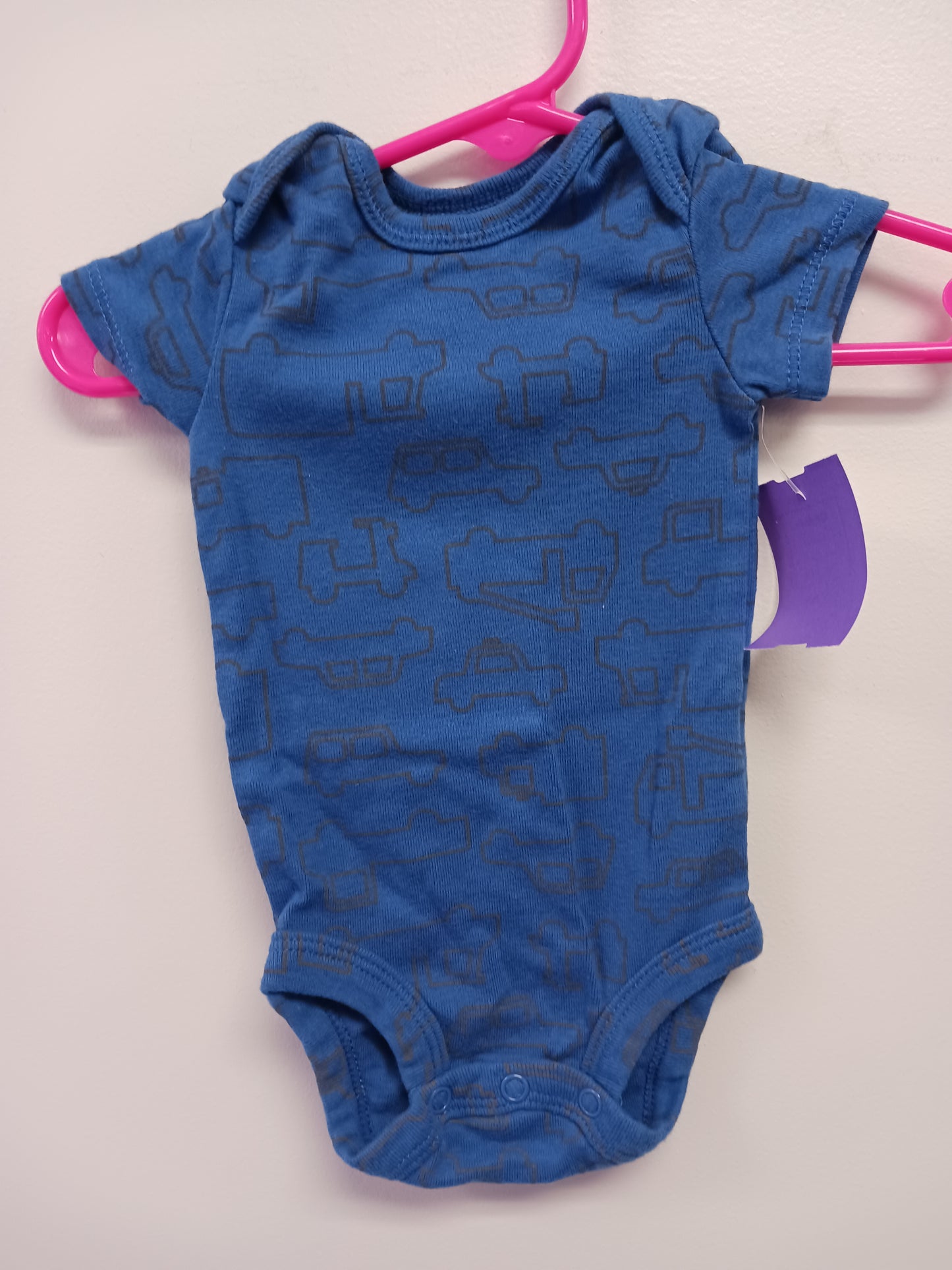Blue/Grey Cars Carters Onesie, 3M B