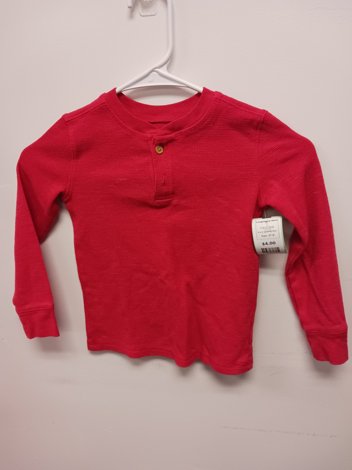 Red Jumping Bean Longsleeve Shirt, 4T B