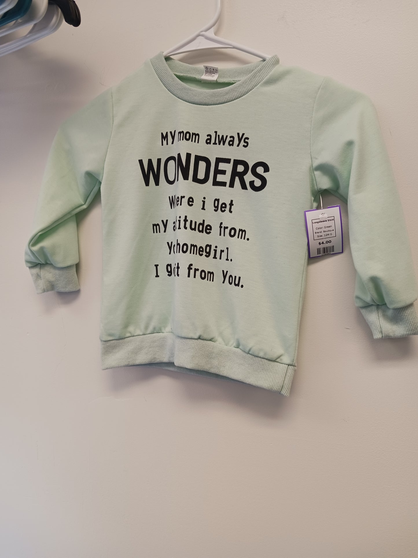 Green Boutique Longsleeve Shirt, 12M G