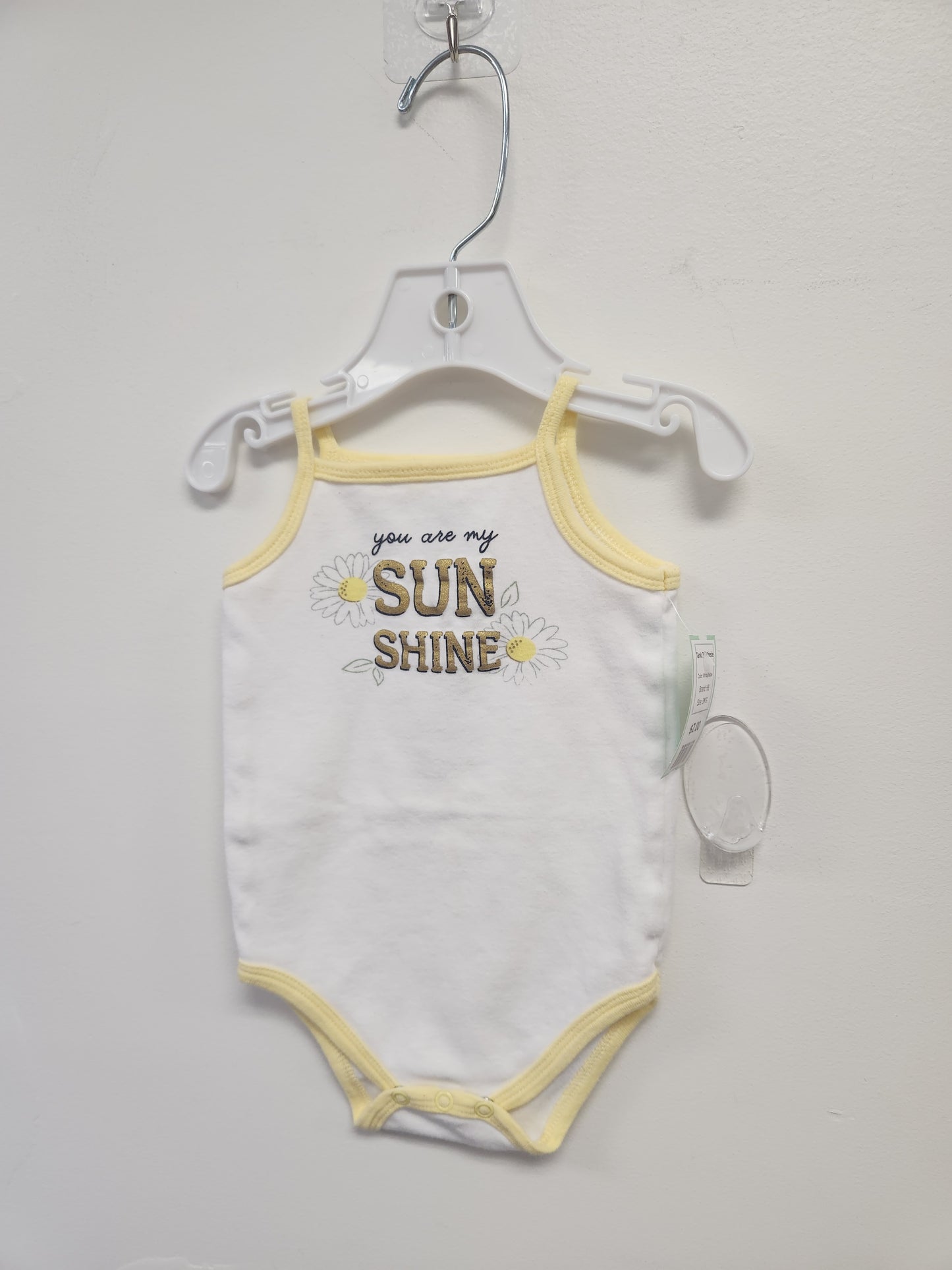 White/Yellow HB Tank Top Onesie, 3M G