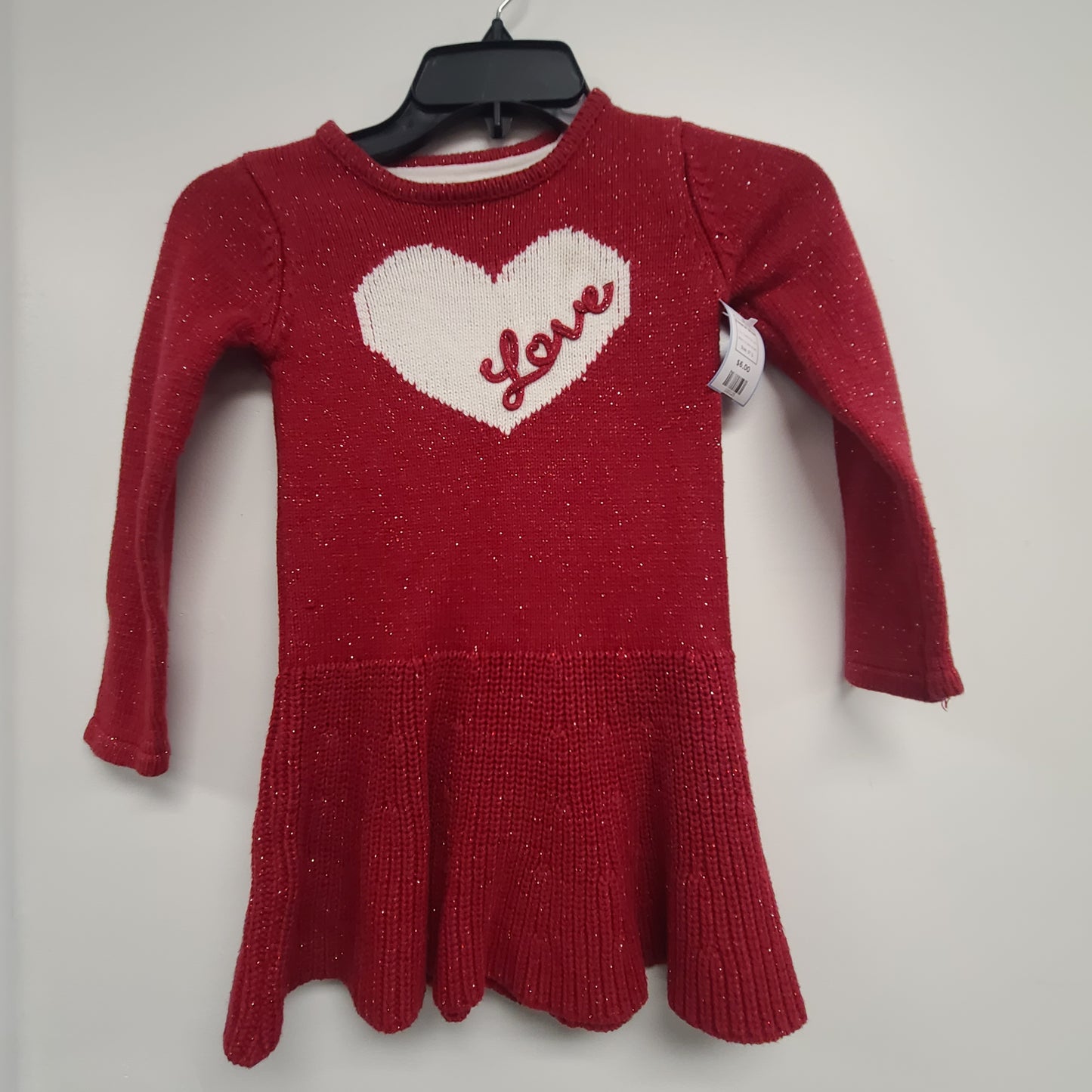 Red/White Love Christian Siriano Sweater Dress, 5T G
