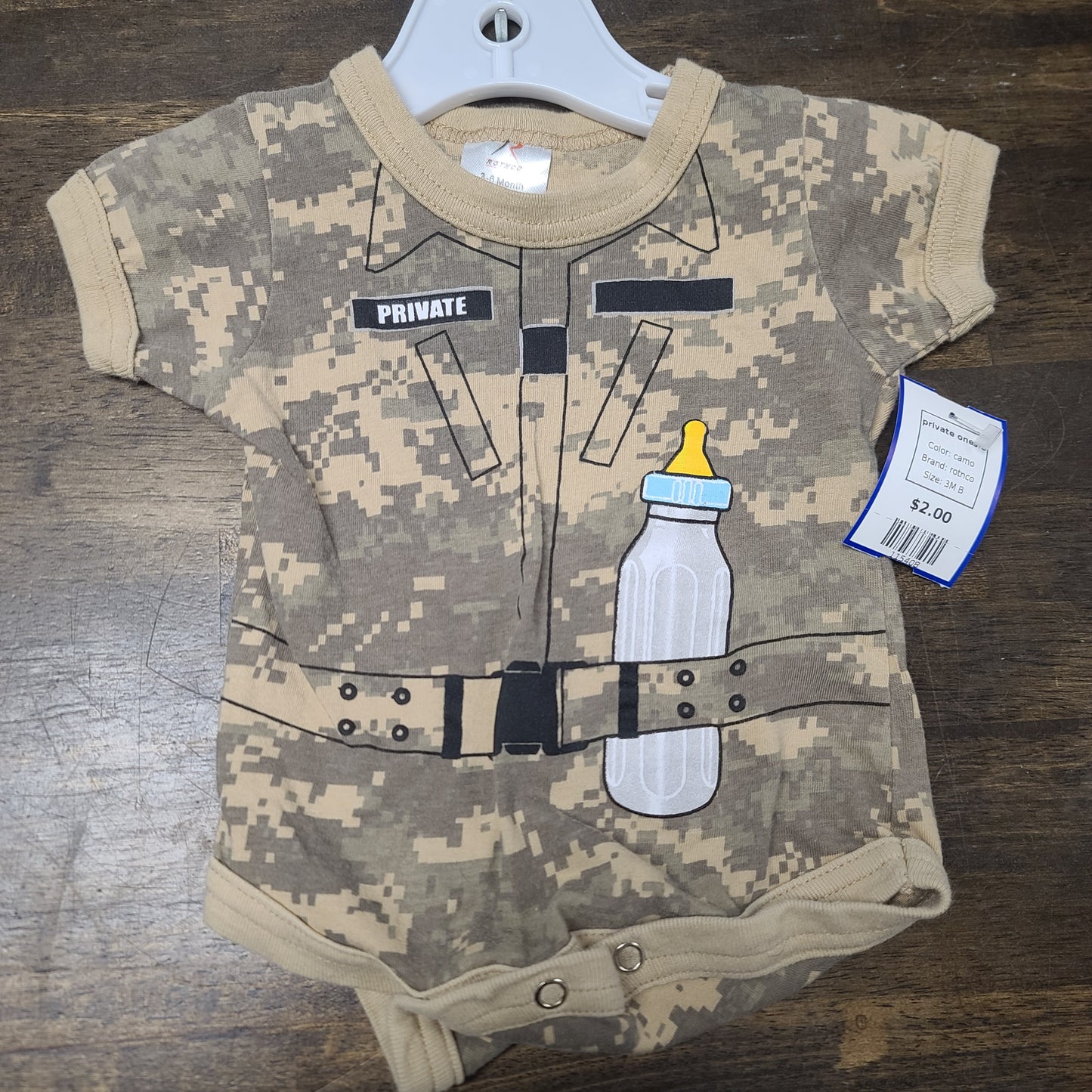 camo rotnco private onesie, 3M B