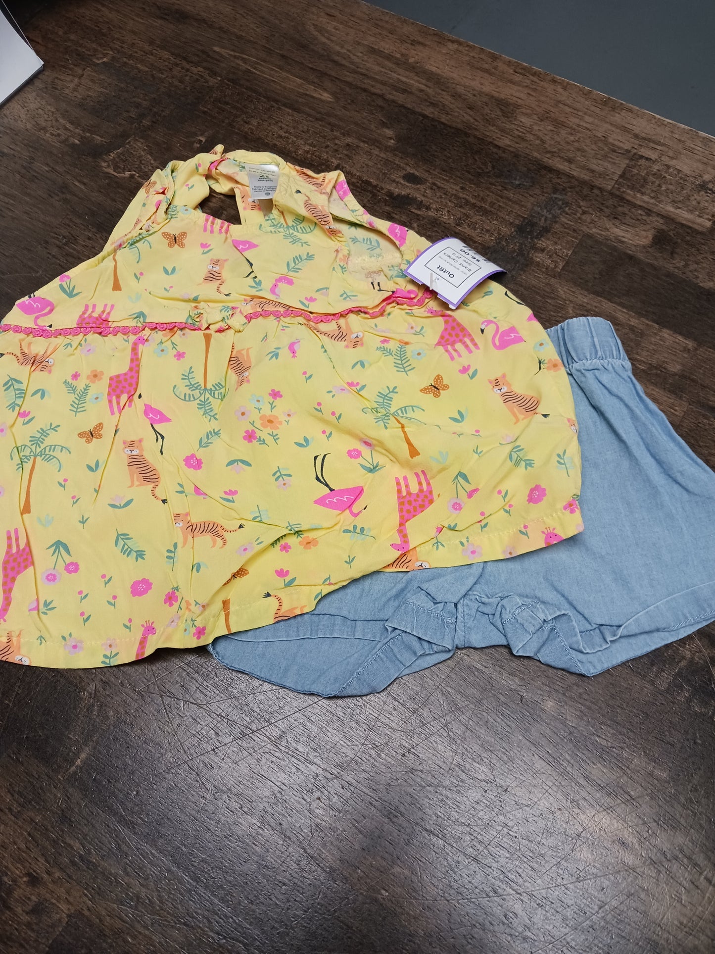 Yellow/Blue Animal Carters Outfit, 2T G