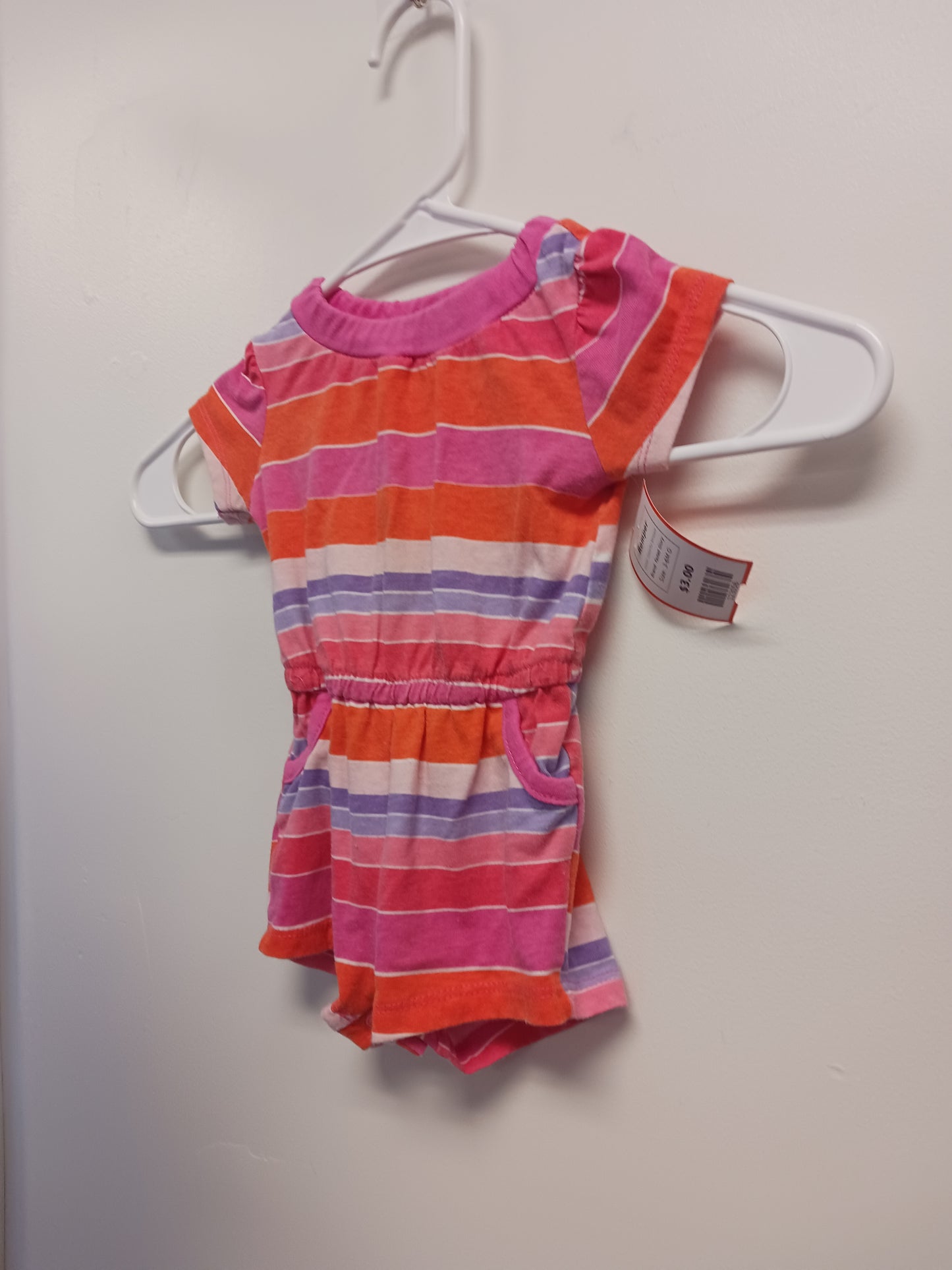 Colorful Striped Faded Glory Romper, 3-6M G
