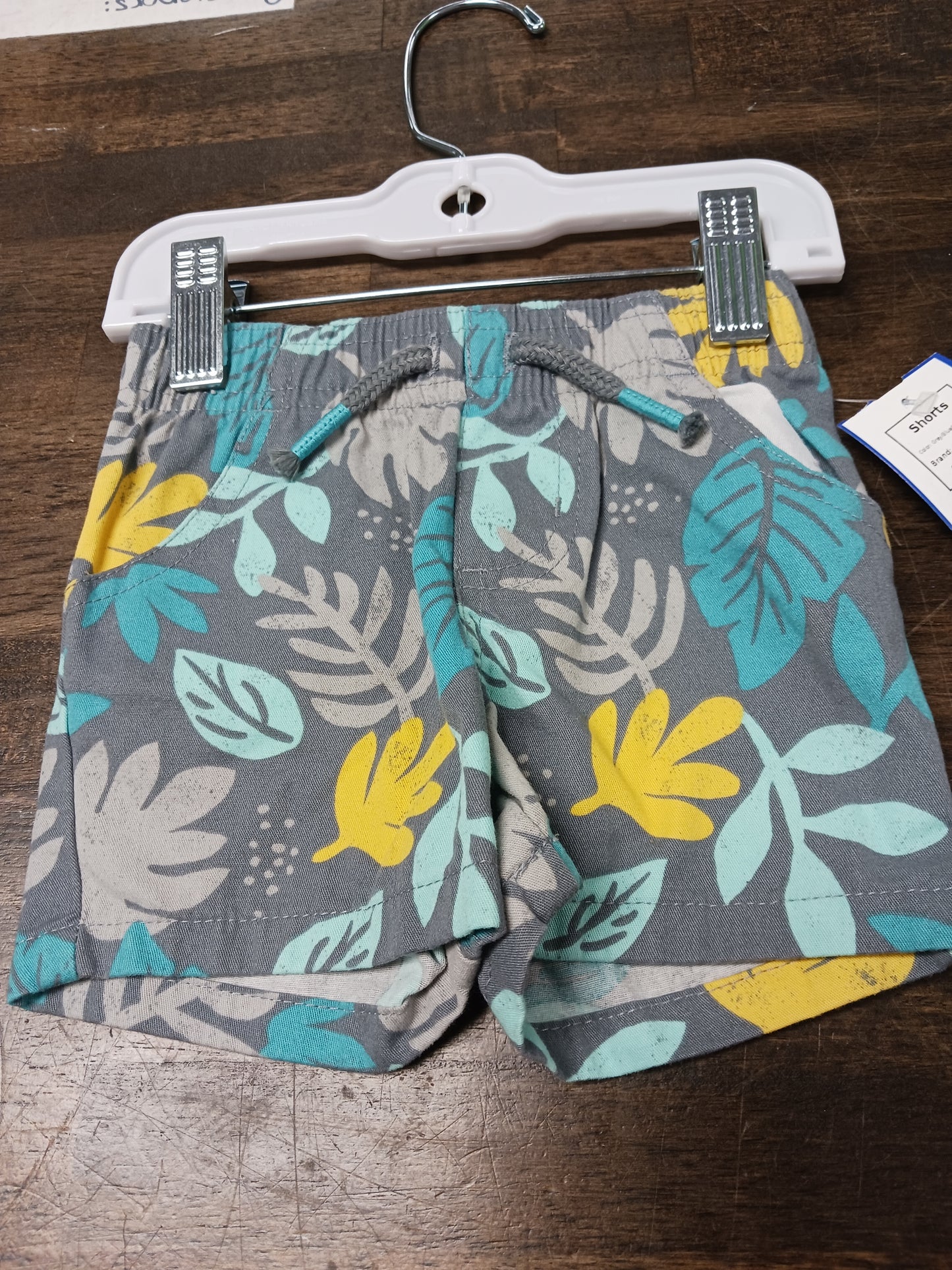 Grey/Blue/Yellow Leaf Garanimals Shorts, 3M B