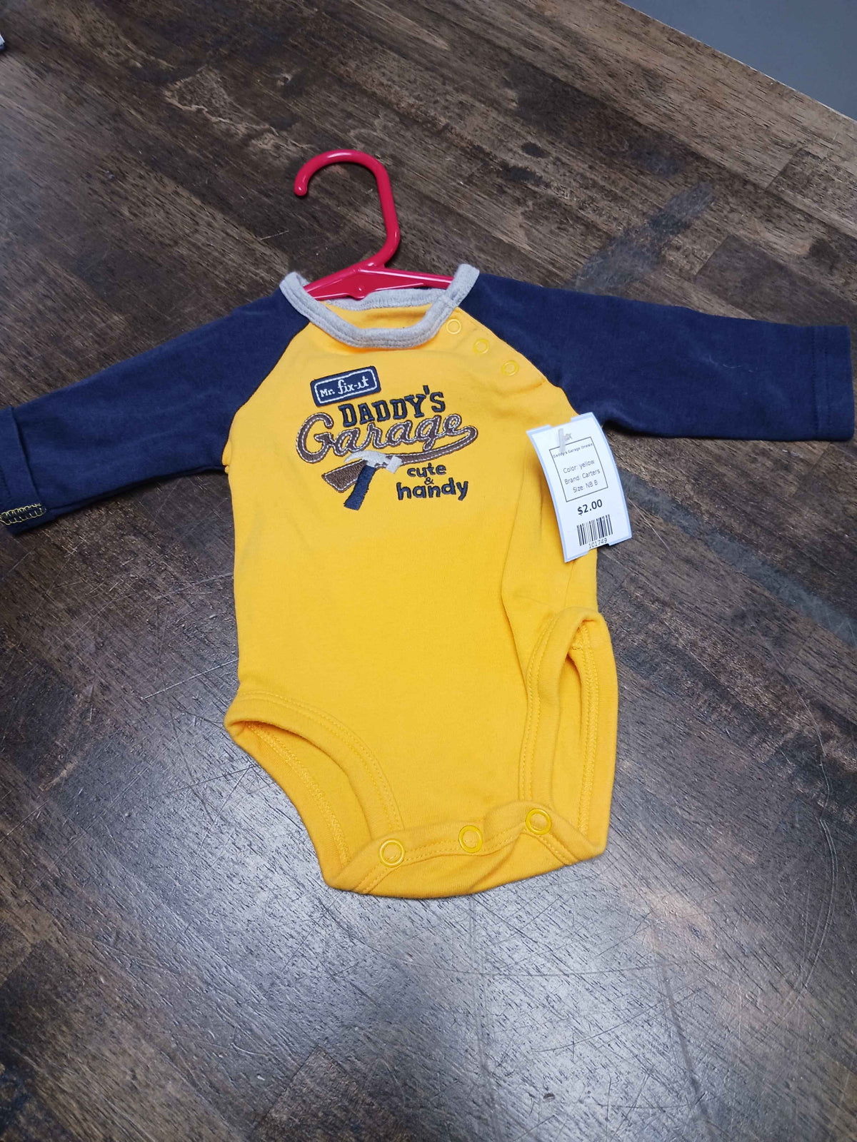 yellow Carters Daddy;s Garage Onesie, NB B
