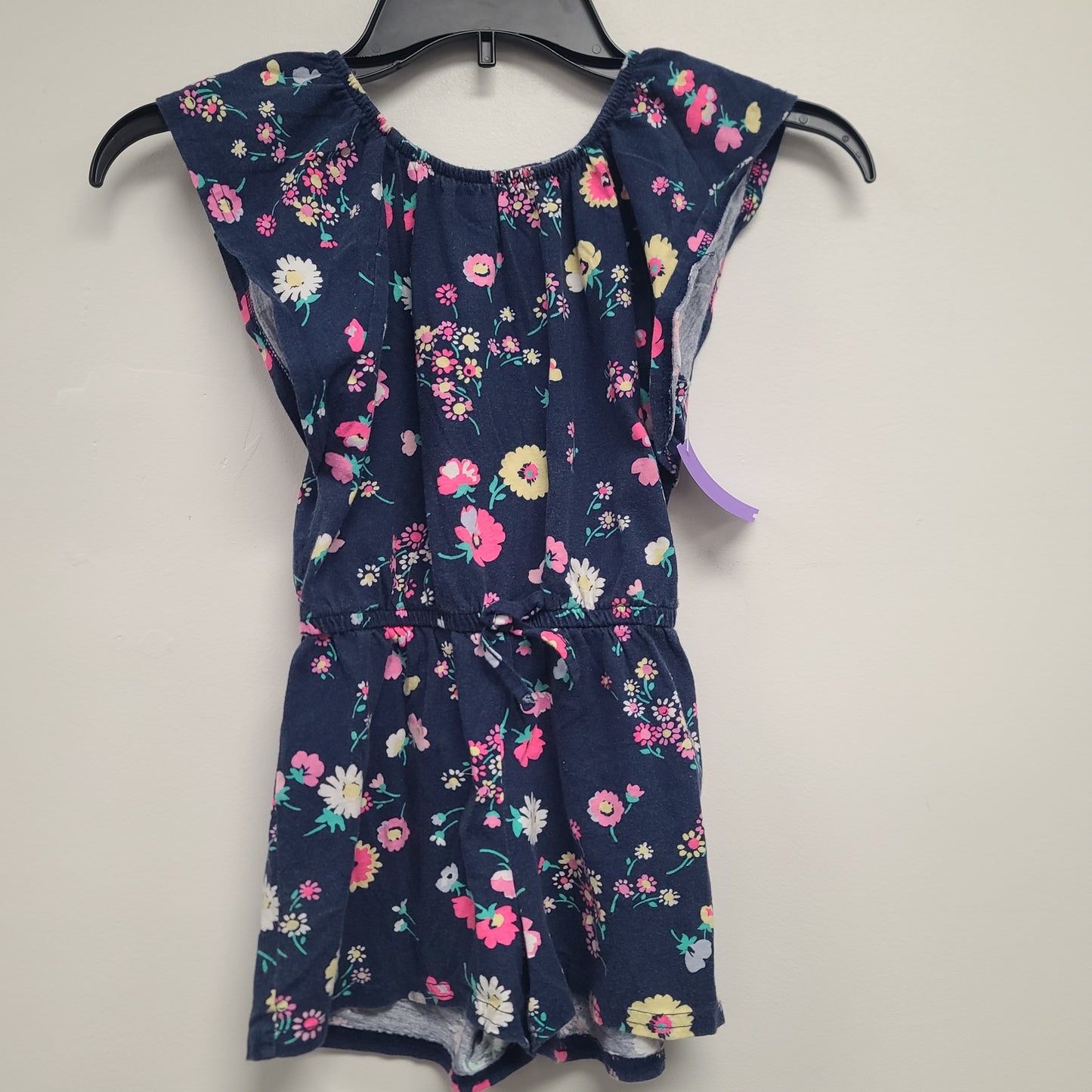Navy/Colorful Flower OshKosh Romper, 6 G
